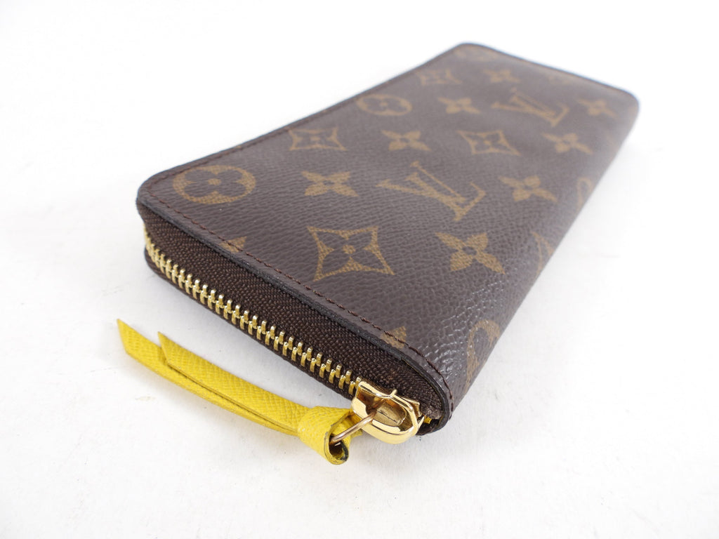 Louis Vuitton Monogram Clemence Wallet with Yellow Interior