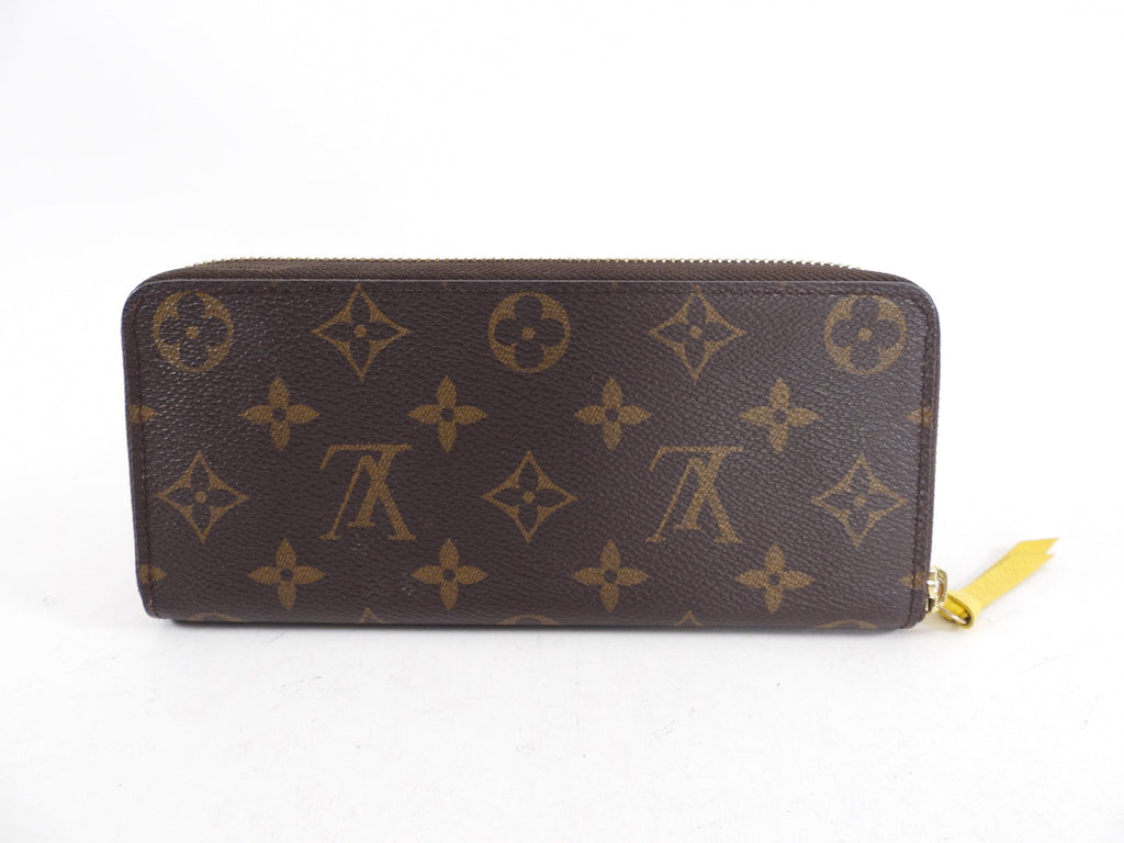 Louis Vuitton Monogram Clemence Wallet with Yellow Interior