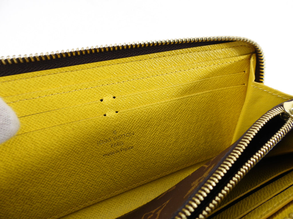 Louis Vuitton Monogram Clemence Wallet with Yellow Interior