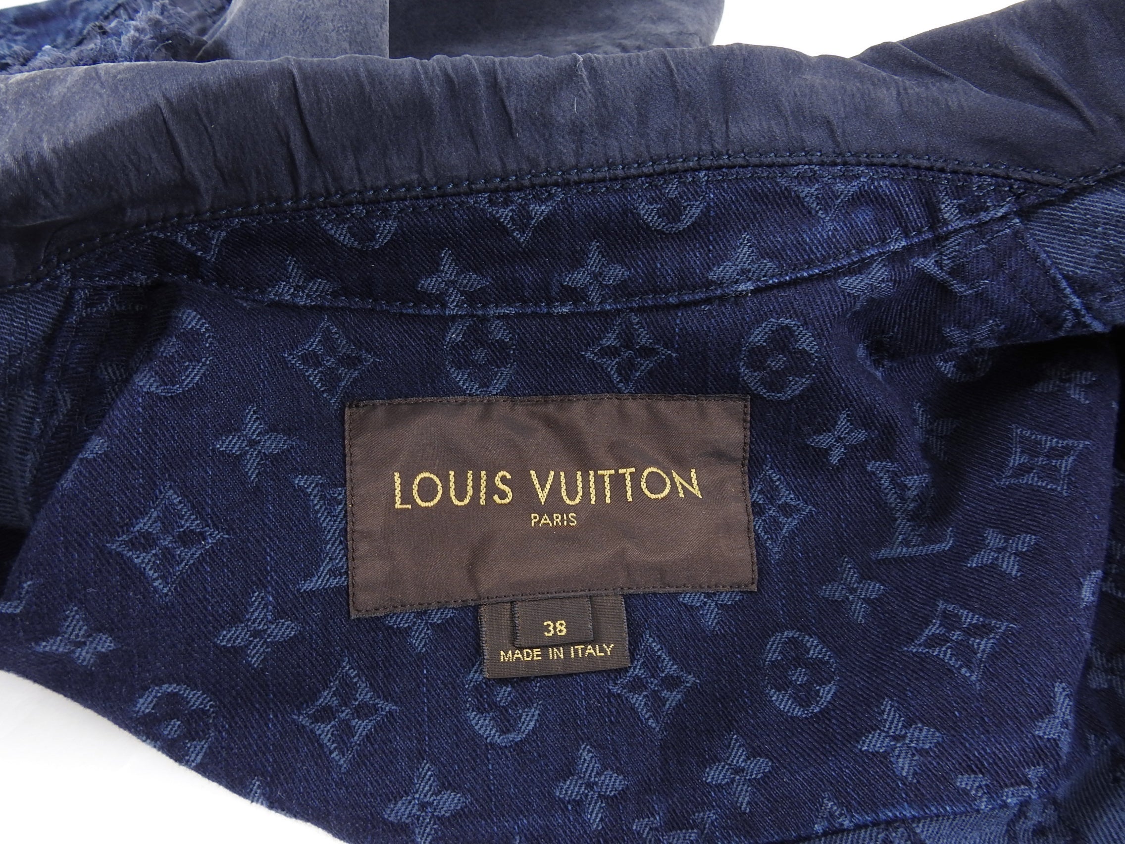 Louis Vuitton Monogram Blue Denim and Silk Jean Jacket - 38 / 6