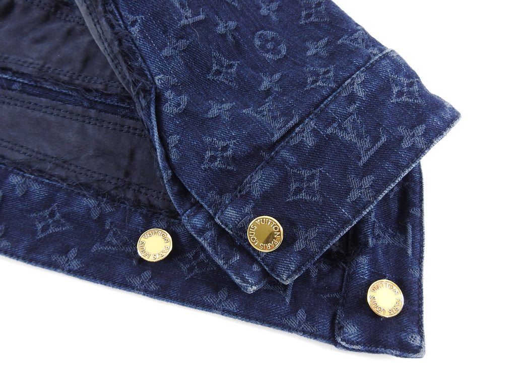 Louis Vuitton Monogram Blue Denim and Silk Jean Jacket - 38 / 6