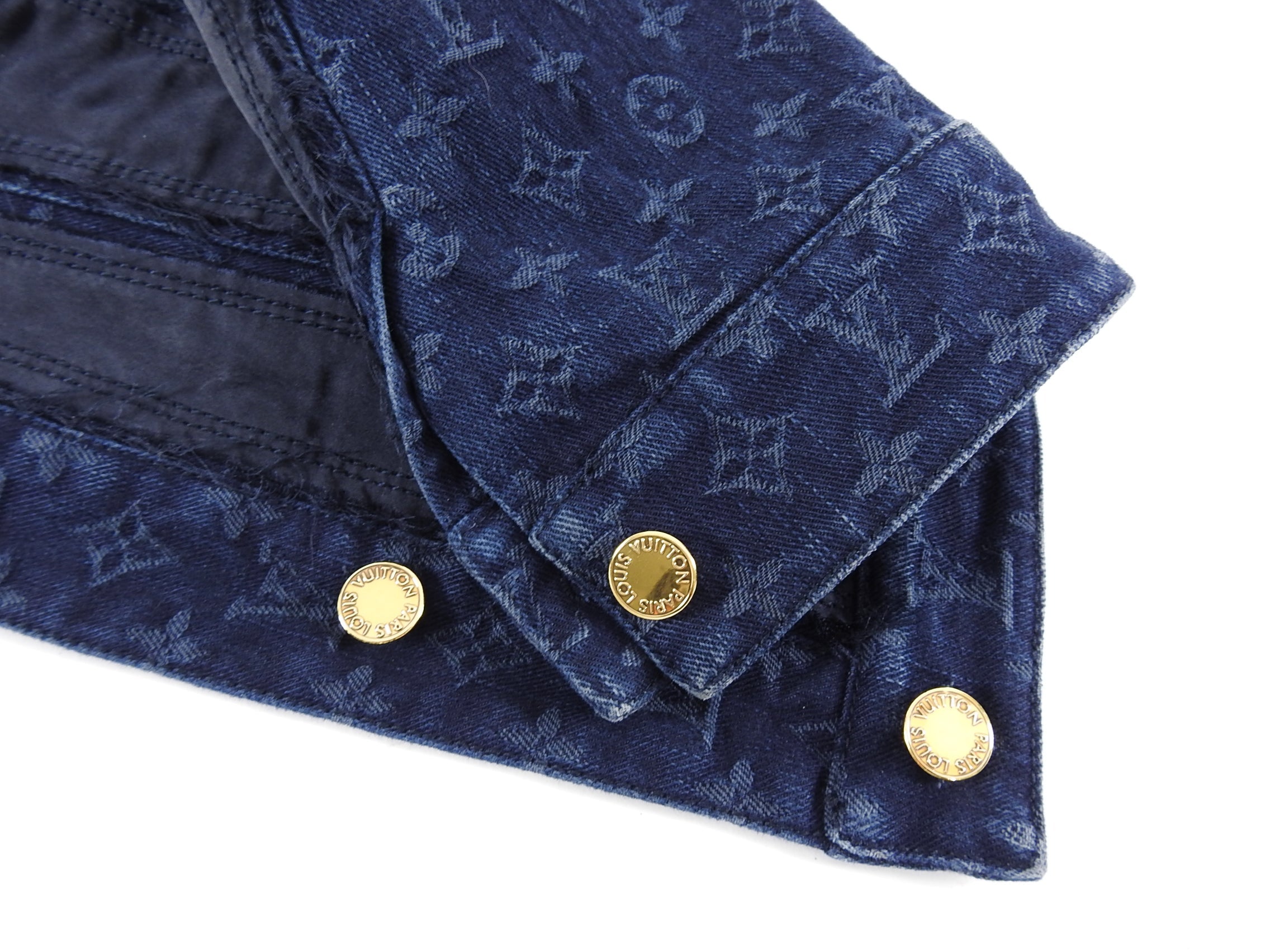 Louis Vuitton Monogram Blue Denim and Silk Jean Jacket - 38 / 6