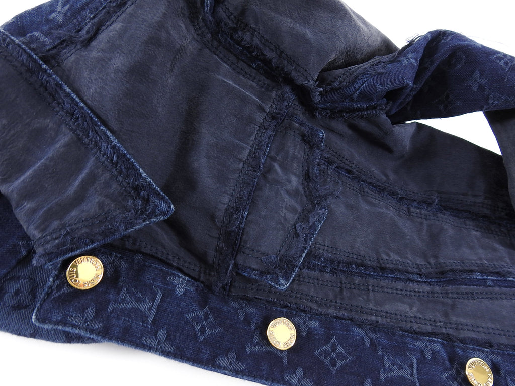 Louis Vuitton Monogram Blue Denim and Silk Jean Jacket - 38 / 6