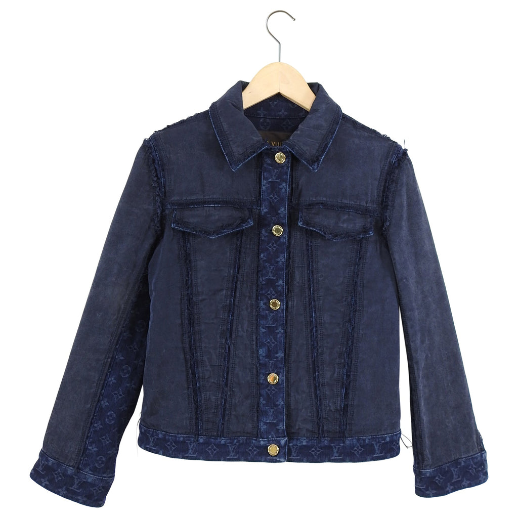 Louis Vuitton Monogram Blue Denim and Silk Jean Jacket - 38 / 6