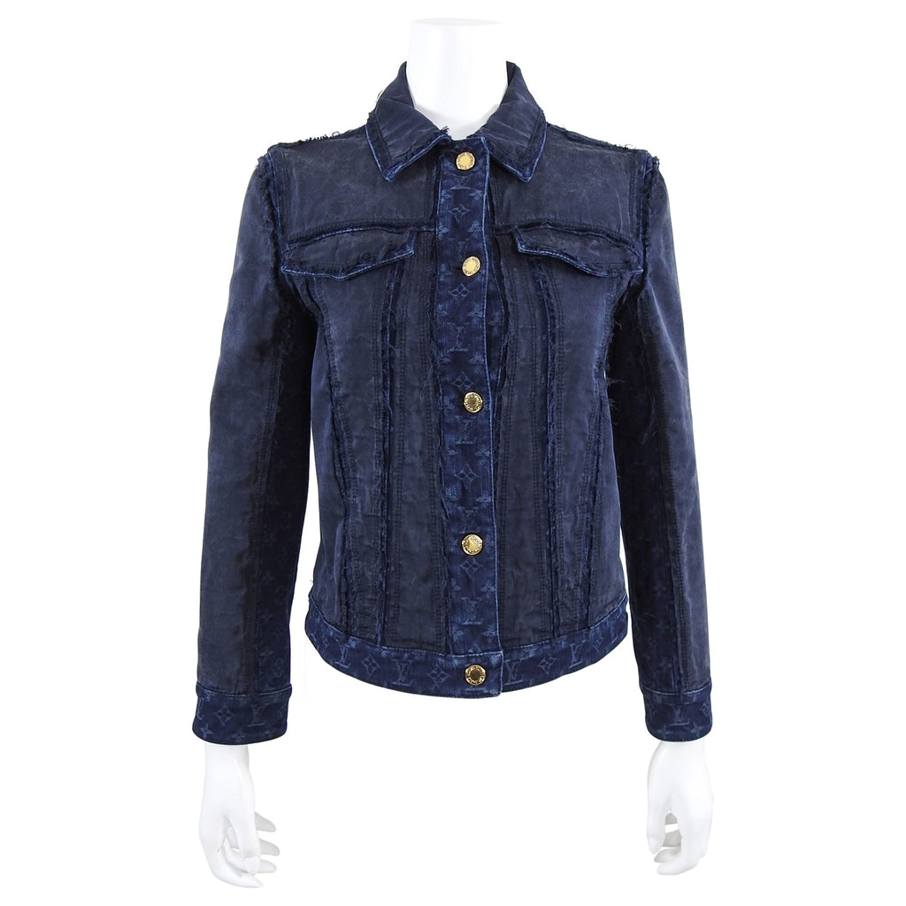 Louis Vuitton Monogram Blue Denim and Silk Jean Jacket - 38 / 6