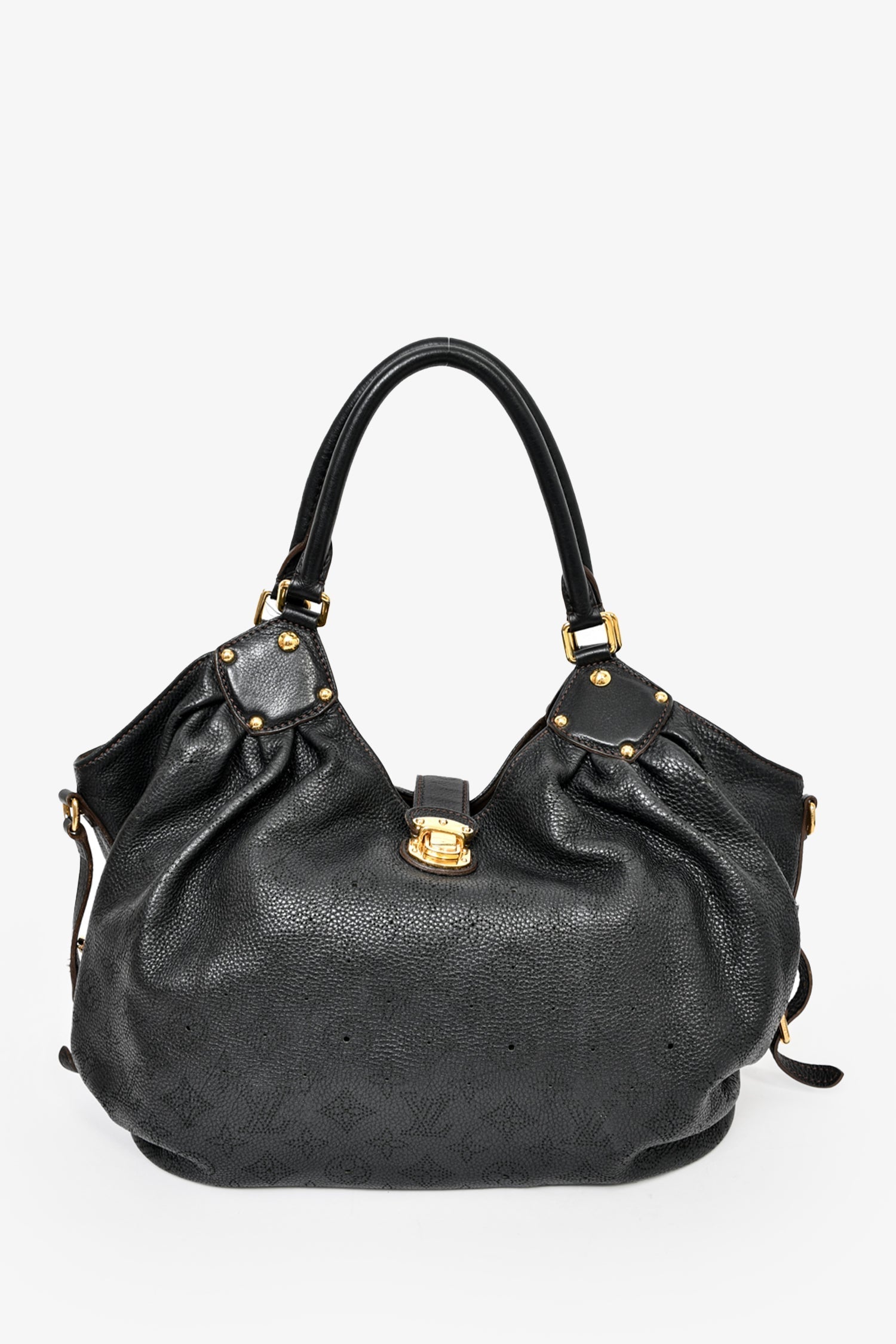 Louis Vuitton Black Mahina Leather Solar Tote Bag