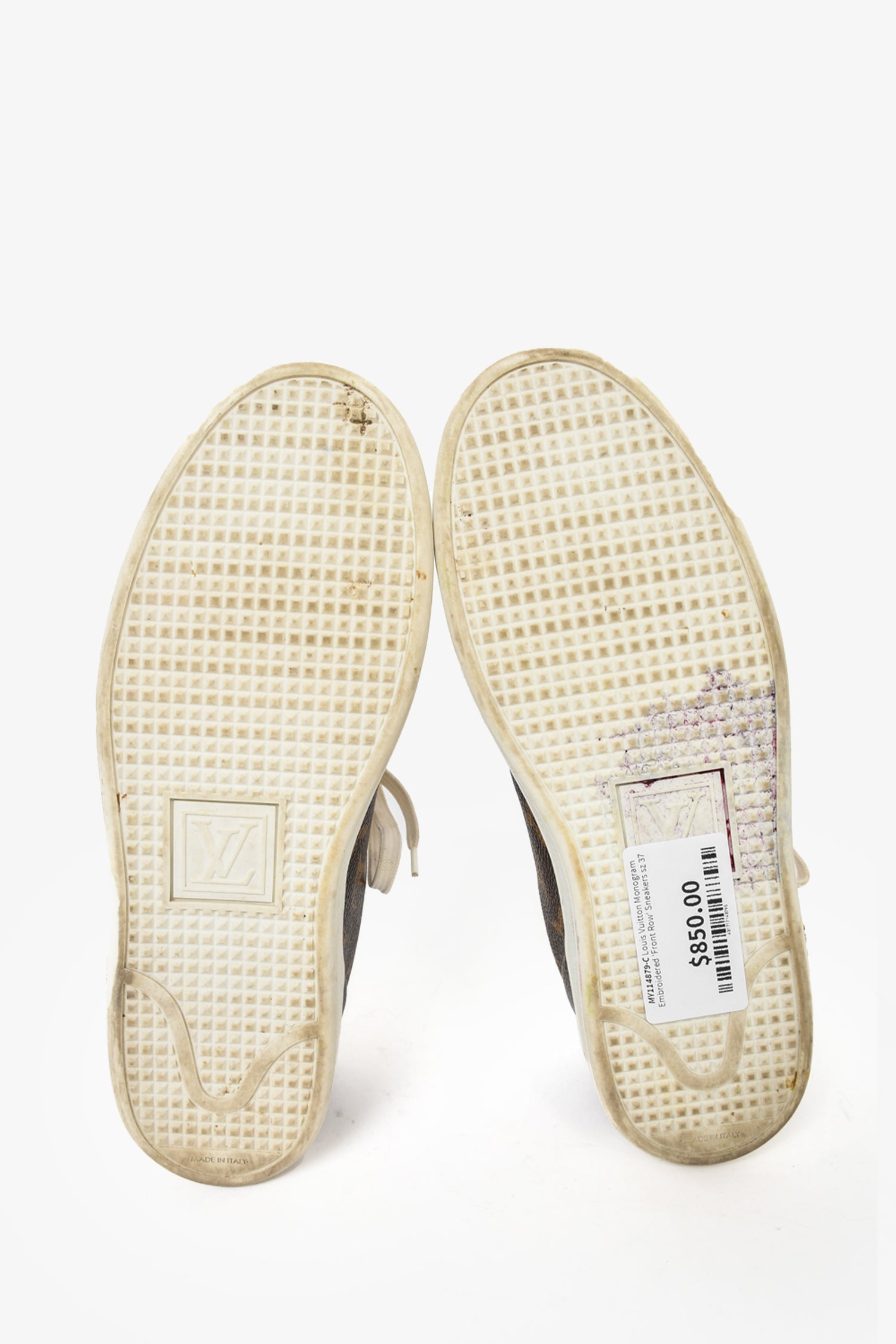 Louis Vuitton Monogram Embroidered 'Front Row' Sneakers Size 37