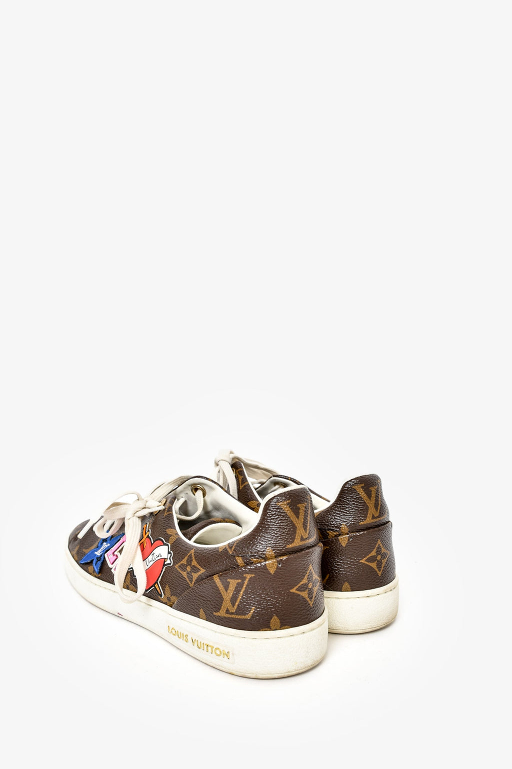 Louis Vuitton Monogram Embroidered 'Front Row' Sneakers Size 37