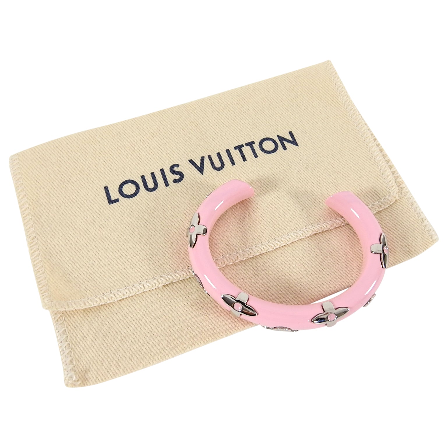 Louis Vuitton Daily Monogram Pink Enamel Cuff Bracelet - S