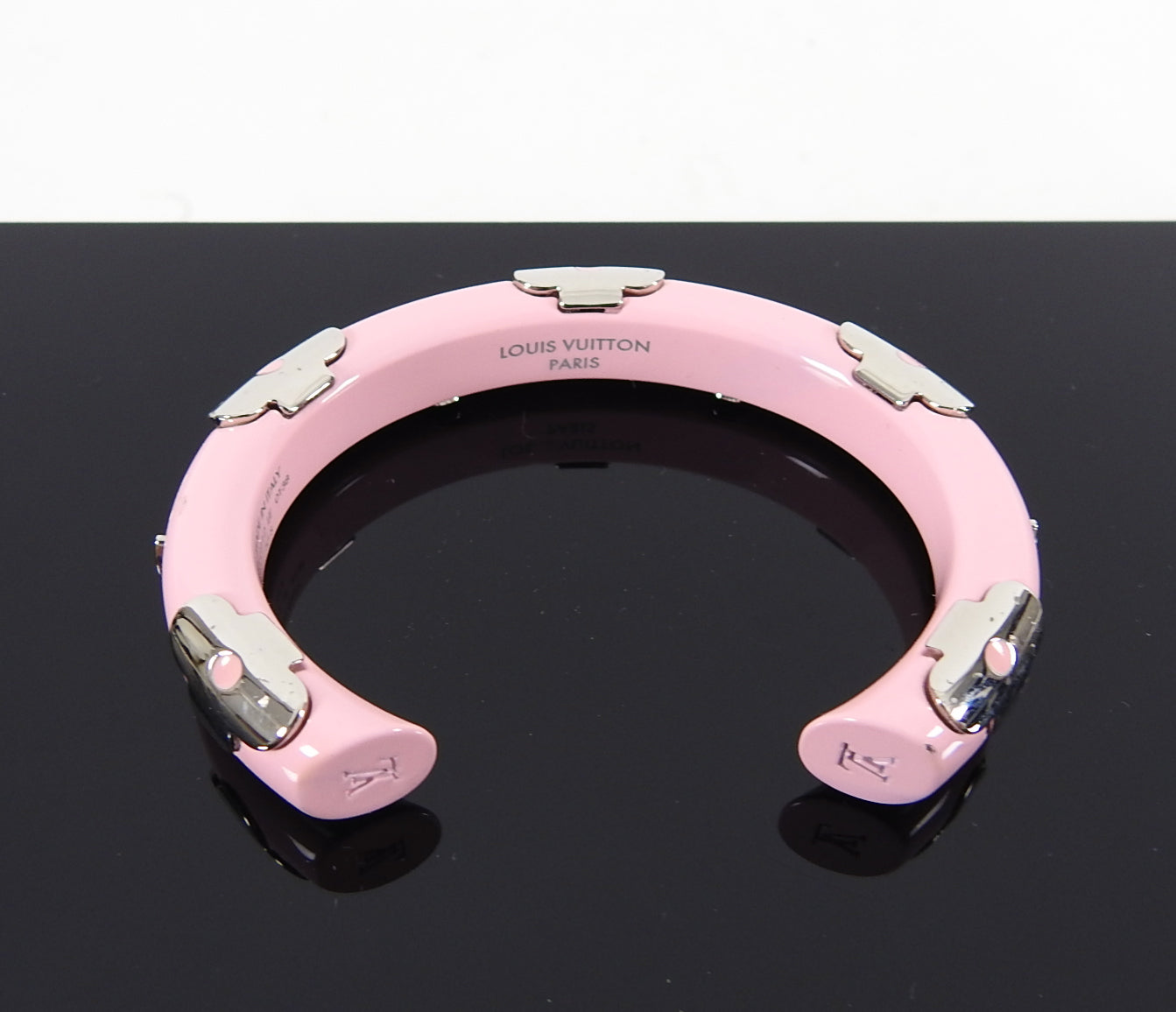 Louis Vuitton Daily Monogram Pink Enamel Cuff Bracelet - S