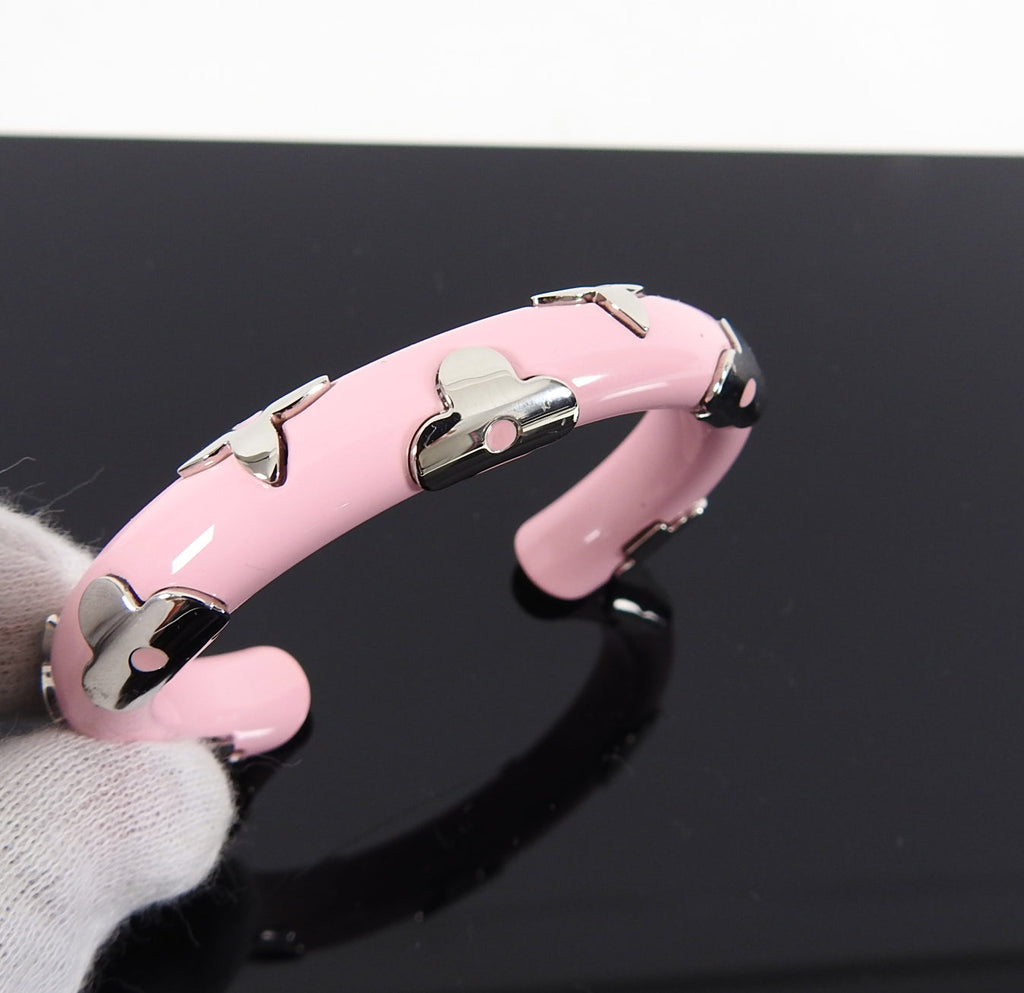 Louis Vuitton Daily Monogram Pink Enamel Cuff Bracelet - S