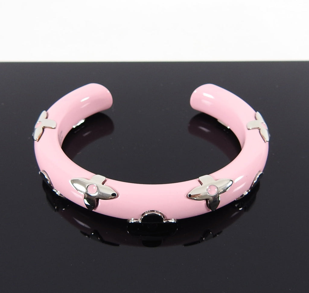 Louis Vuitton Daily Monogram Pink Enamel Cuff Bracelet - S