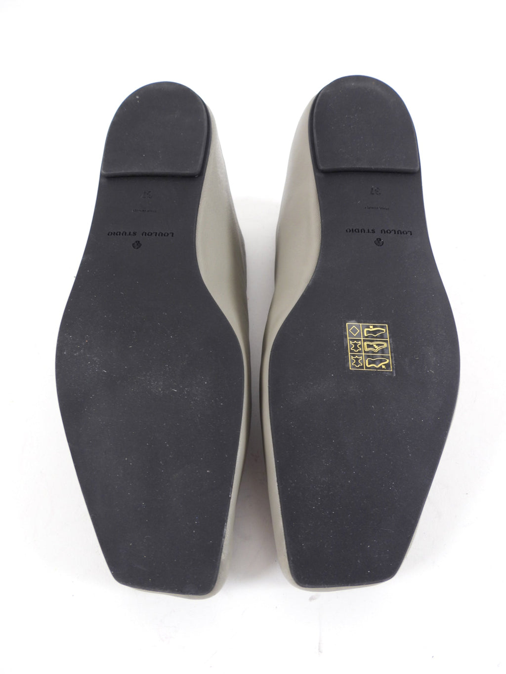 Lou Lou de Saison Grey Leather Shearling Rachel Slip on Loafers - 37