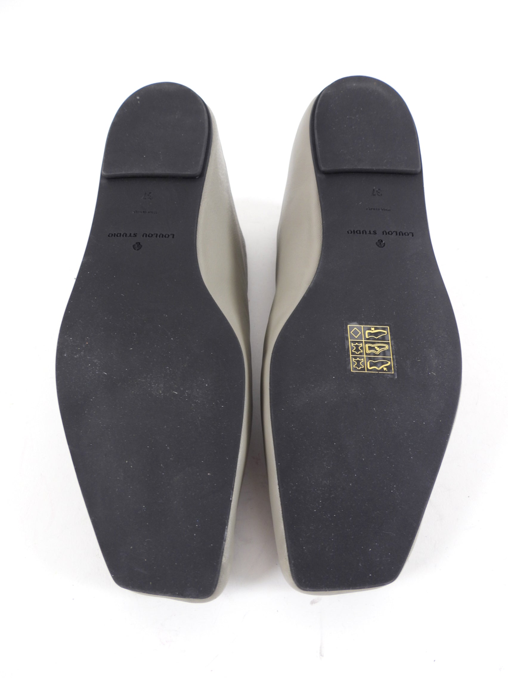 Lou Lou de Saison Grey Leather Shearling Rachel Slip on Loafers - 37