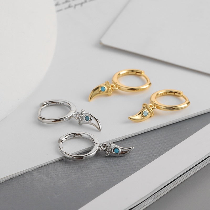 Lucky Horn Hoop Earrings