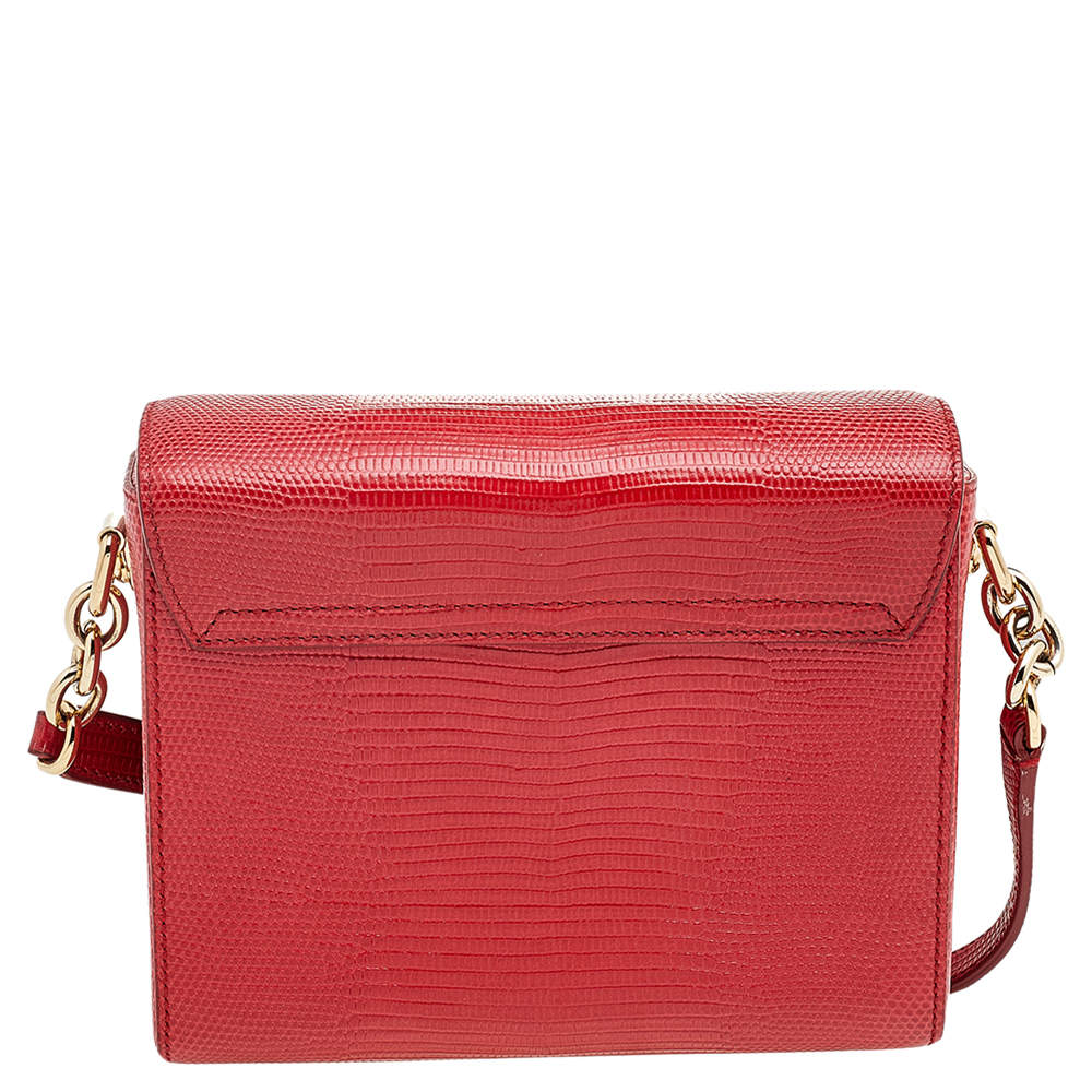 DOLCE & GABBANA MINI RED LEATHER MILLENNIAL BAG