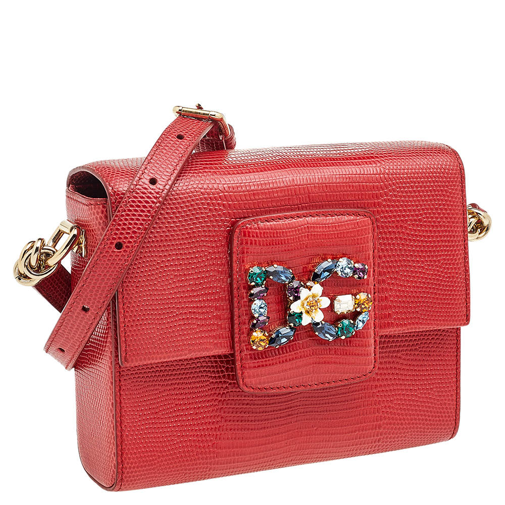 DOLCE & GABBANA MINI RED LEATHER MILLENNIAL BAG