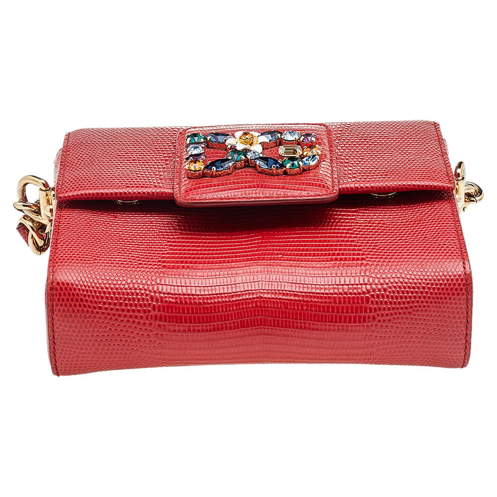 DOLCE & GABBANA MINI RED LEATHER MILLENNIAL BAG