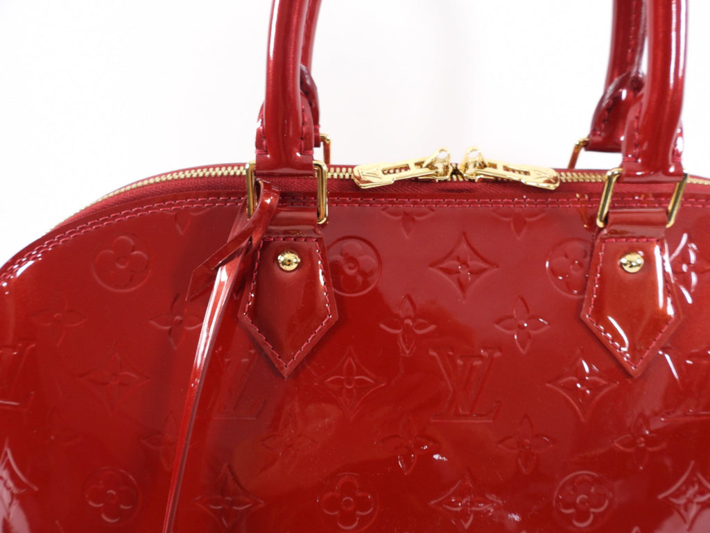 Louis Vuitton Red Vernis Pomme D'amour Alma GM Bag