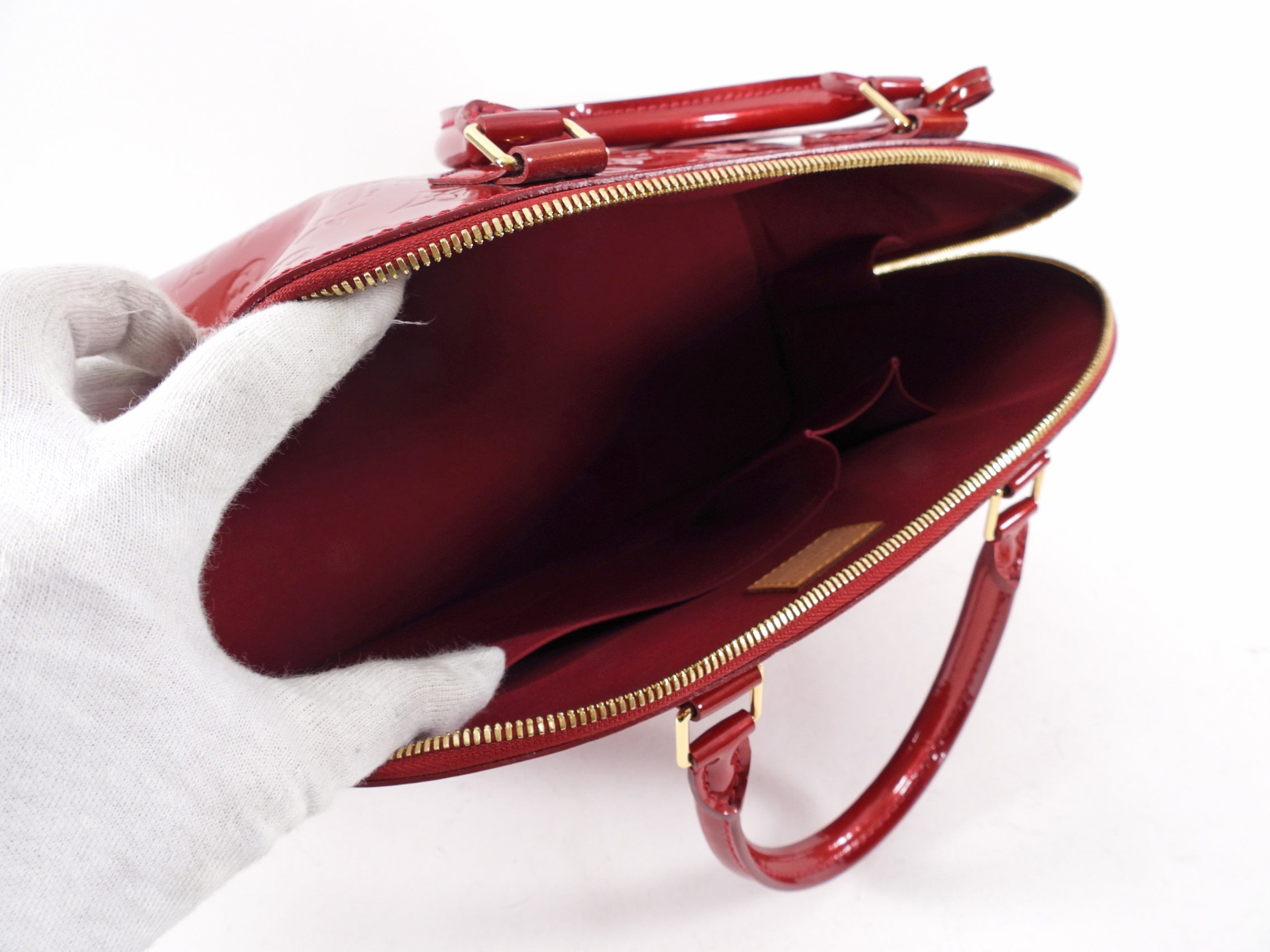 Louis Vuitton Red Vernis Pomme D'amour Alma GM Bag