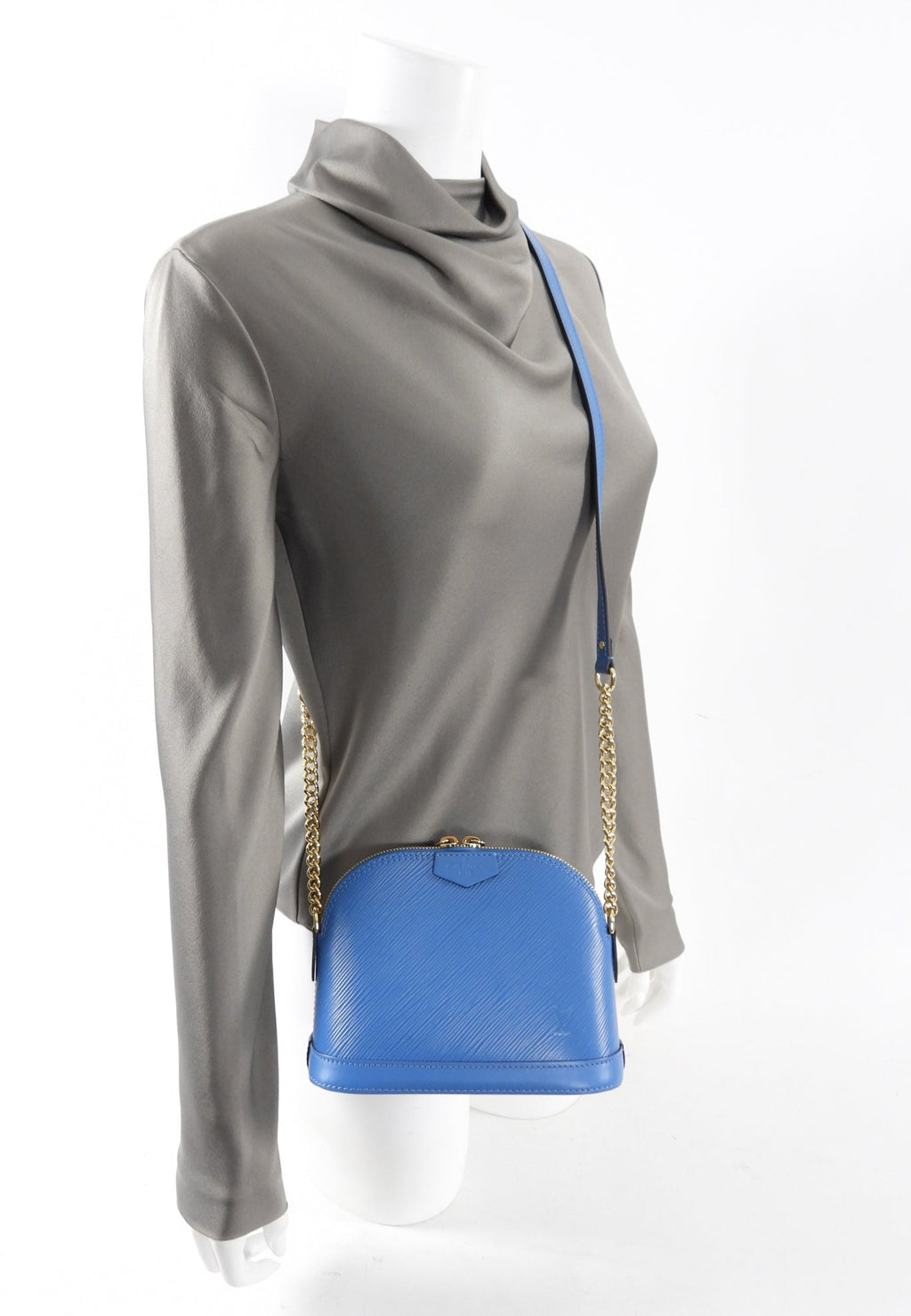 Louis Vuitton Blue Epi Alma Mini Chain Crossbody Bag