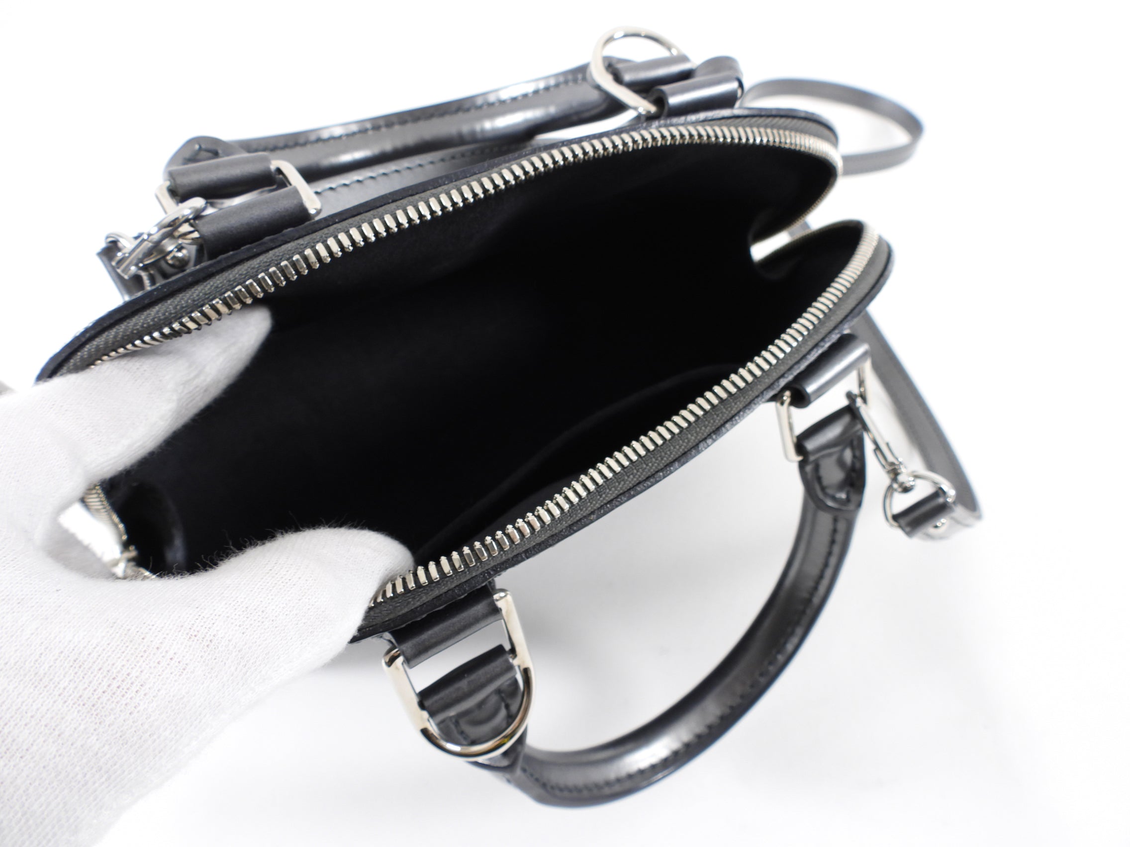 Louis Vuitton Grey Anthracite Epi Alma BB Crossbody Bag