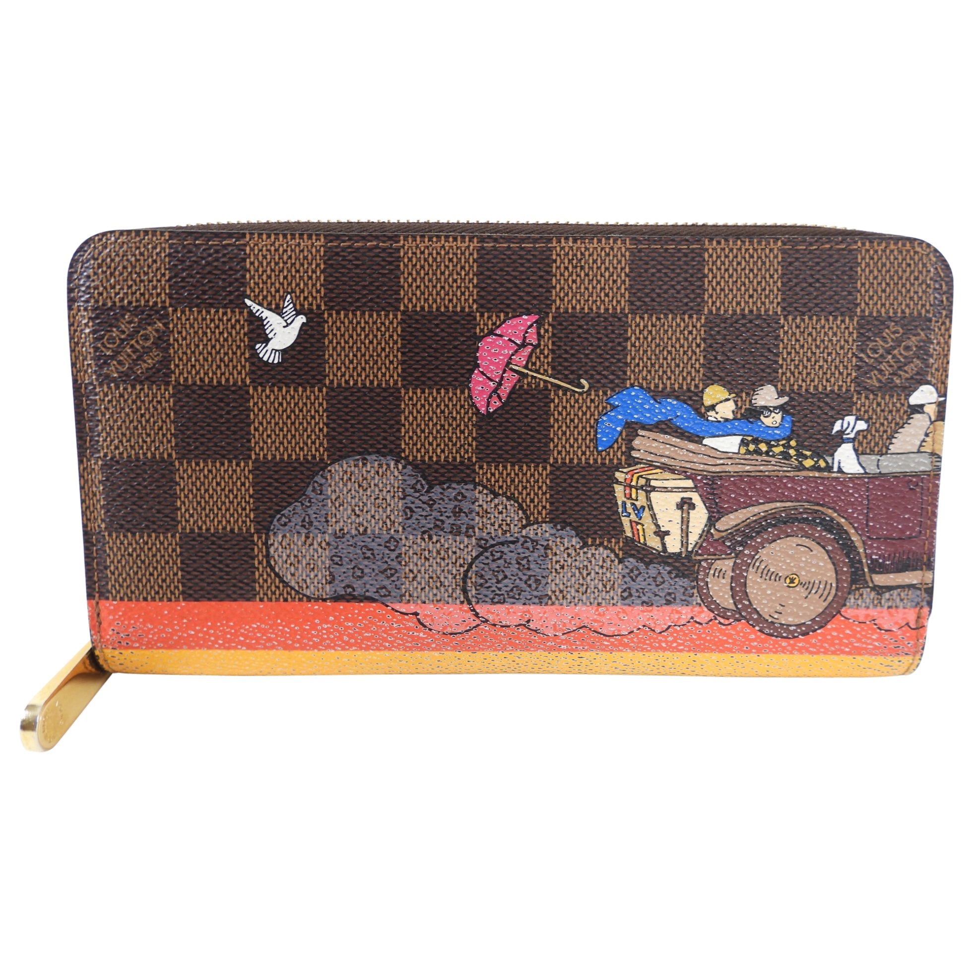 Louis Vuitton Damier Ebene Animation Christmas 2015 Evasion Zippy Wallet