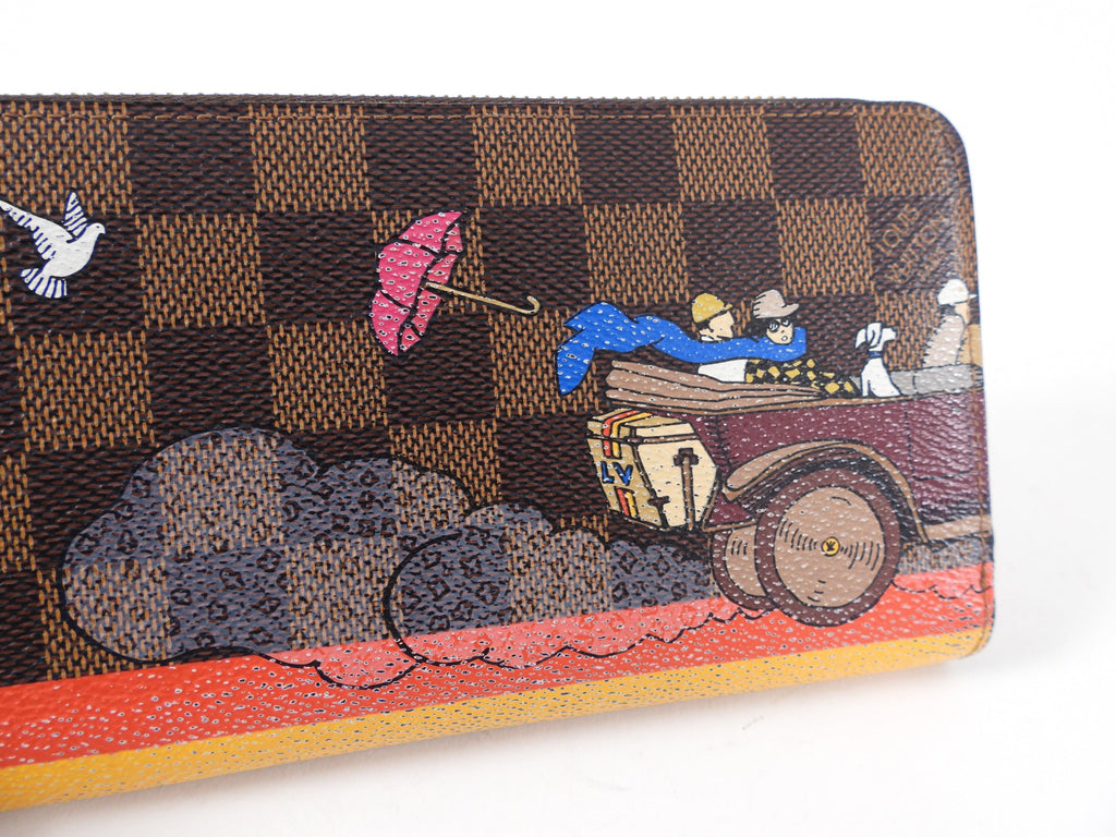 Louis Vuitton Damier Ebene Animation Christmas 2015 Evasion Zippy Wallet