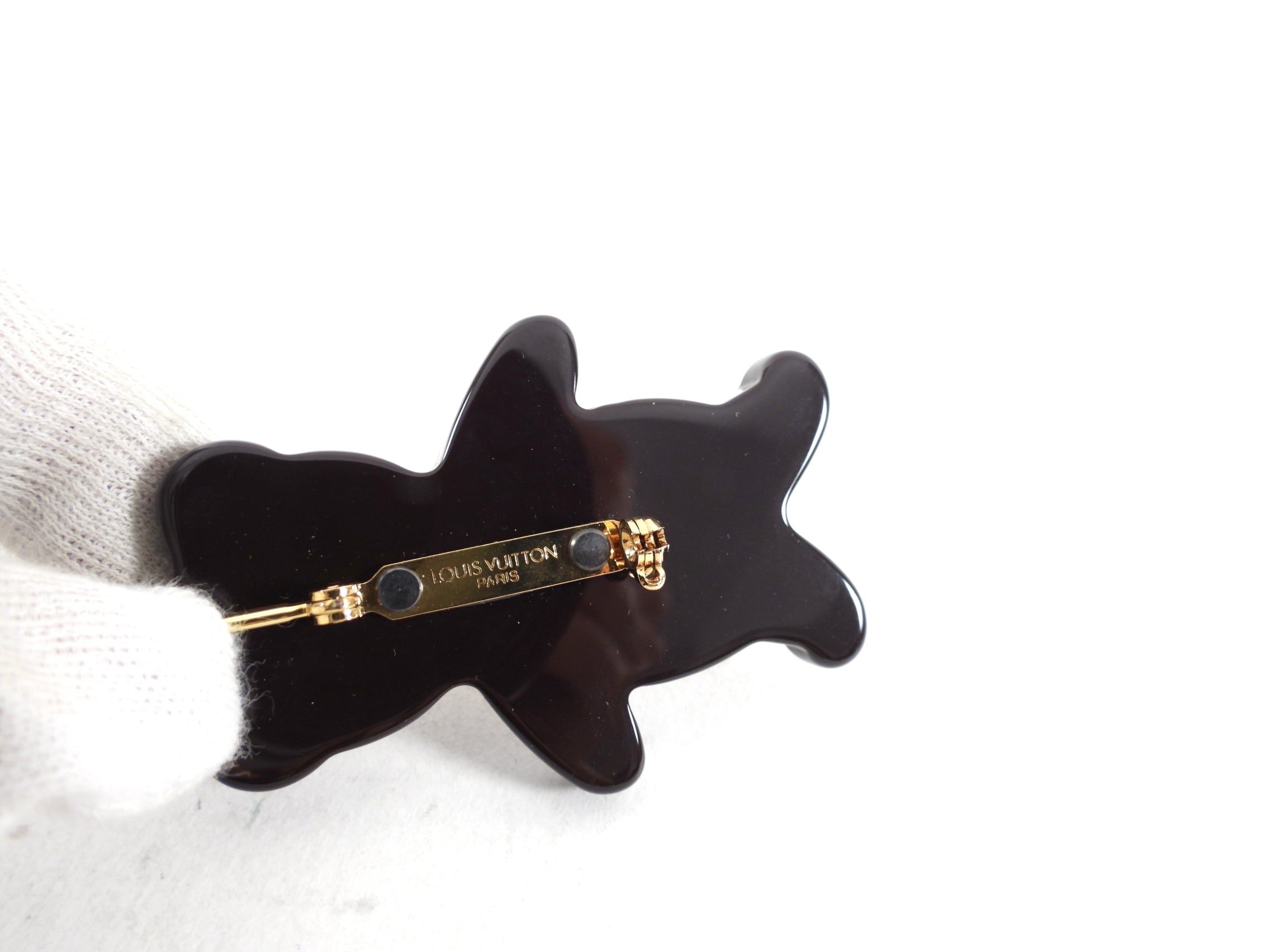 Louis Vuitton Damier Check Resin Bear Brooch Pin