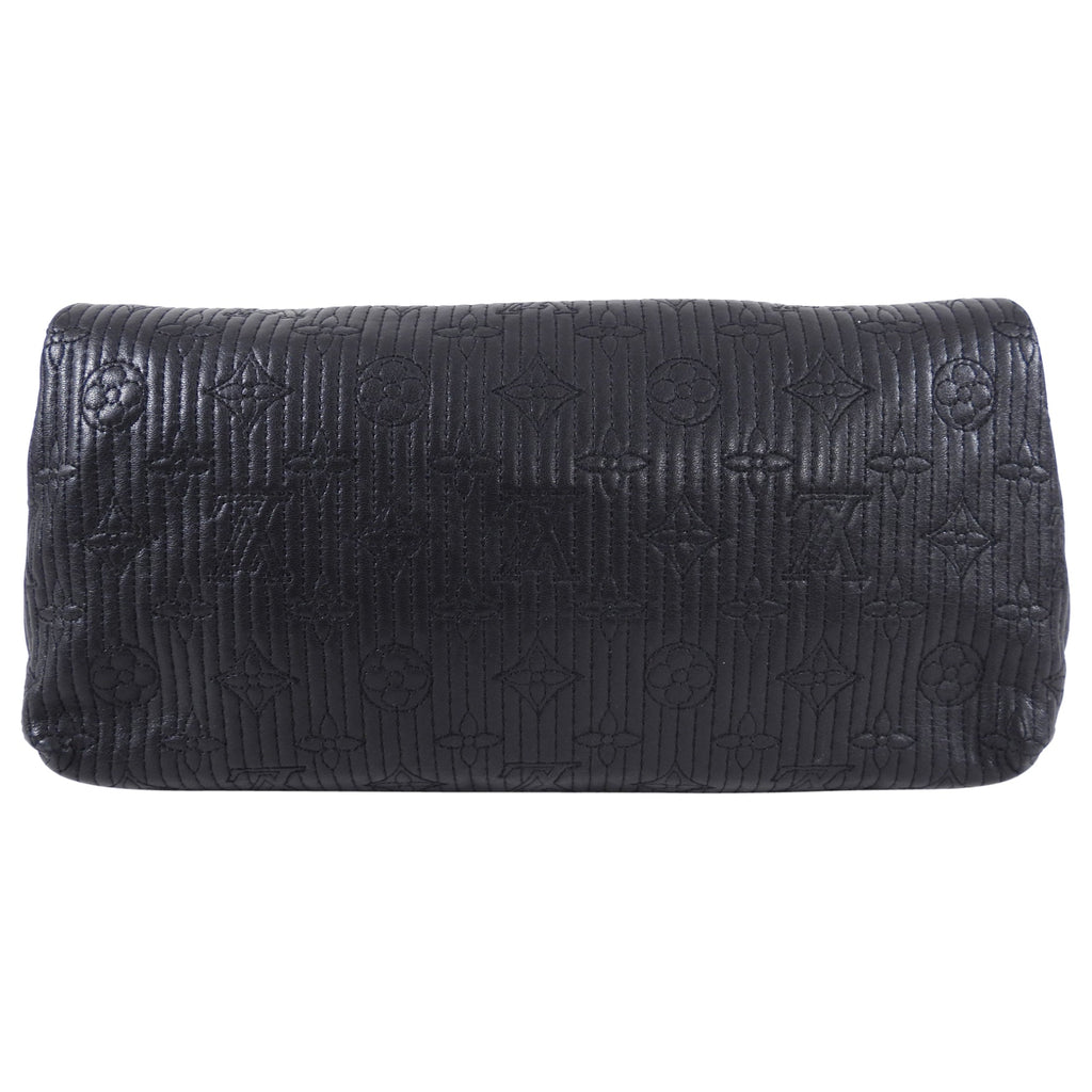 Louis Vuitton Black Leather Monogram Embroidered Limelight Altair Clutch