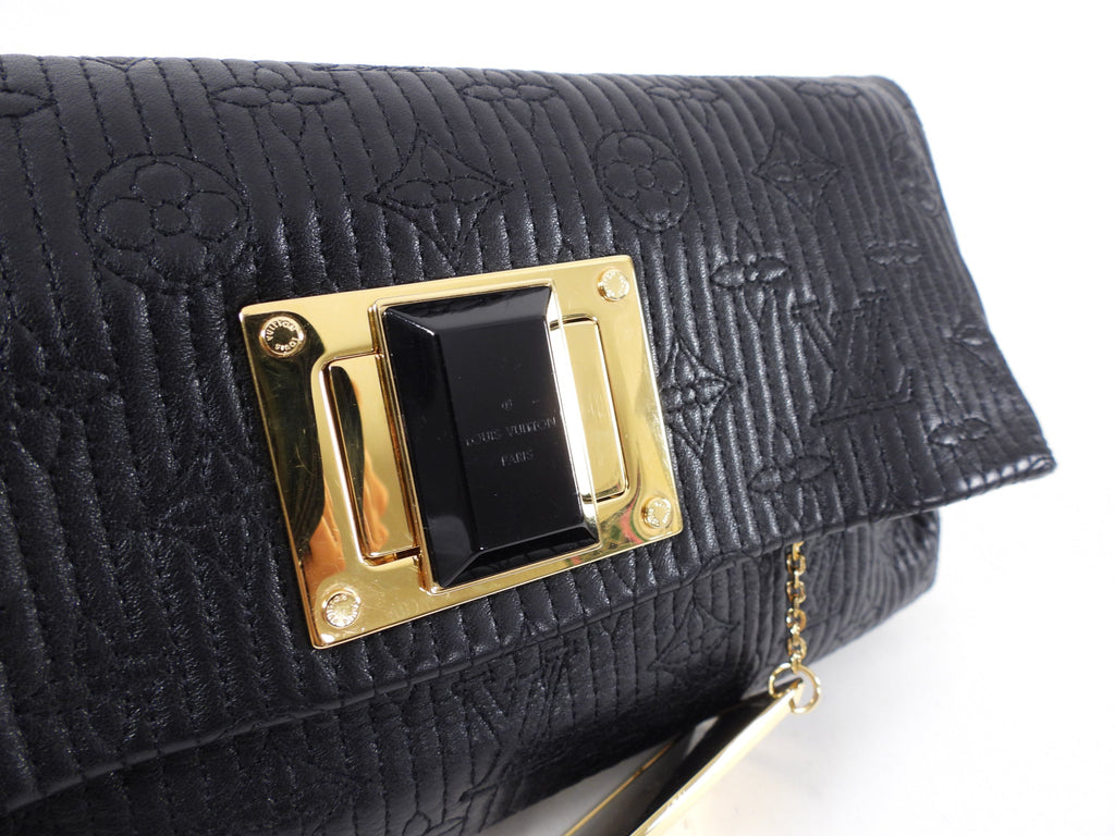 Louis Vuitton Black Leather Monogram Embroidered Limelight Altair Clutch