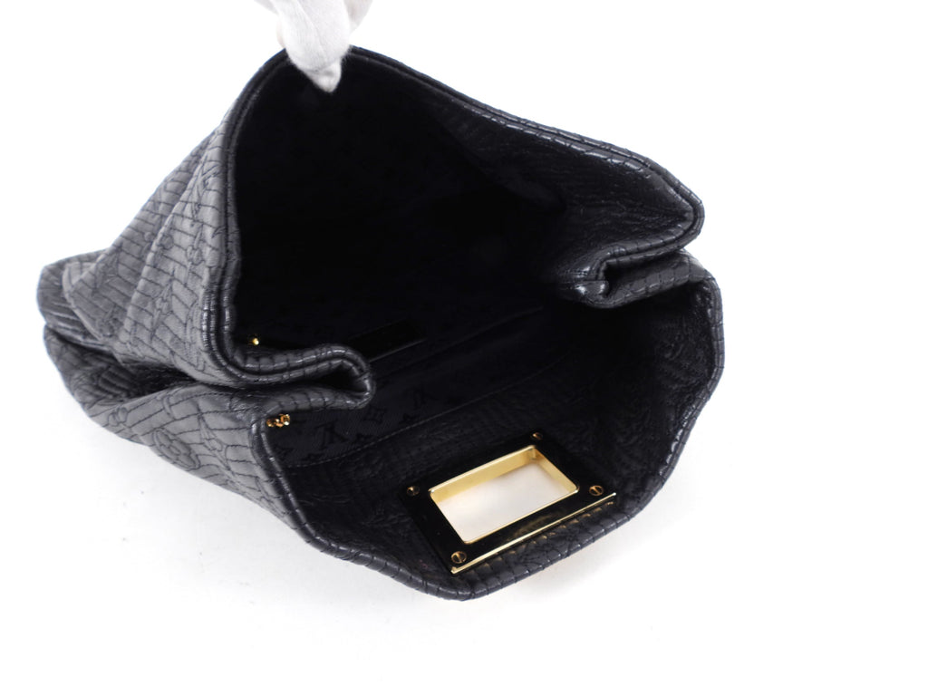 Louis Vuitton Black Leather Monogram Embroidered Limelight Altair Clutch
