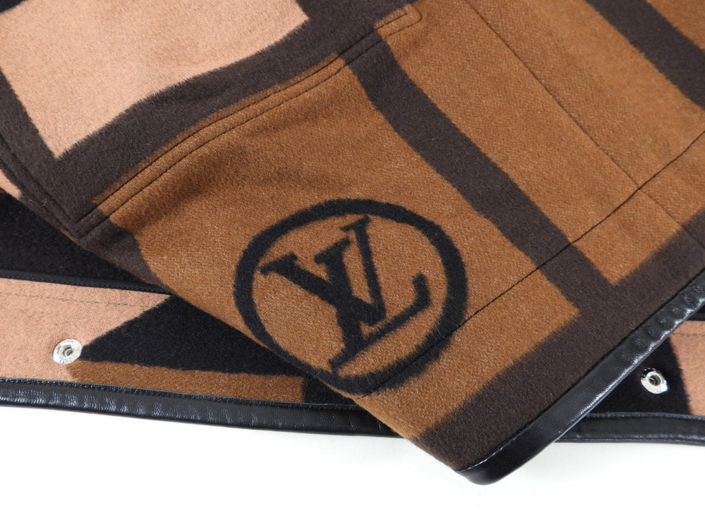 Louis Vuitton Brown and Black Geometric Logo Hooded Coat - FR40 / USA 8