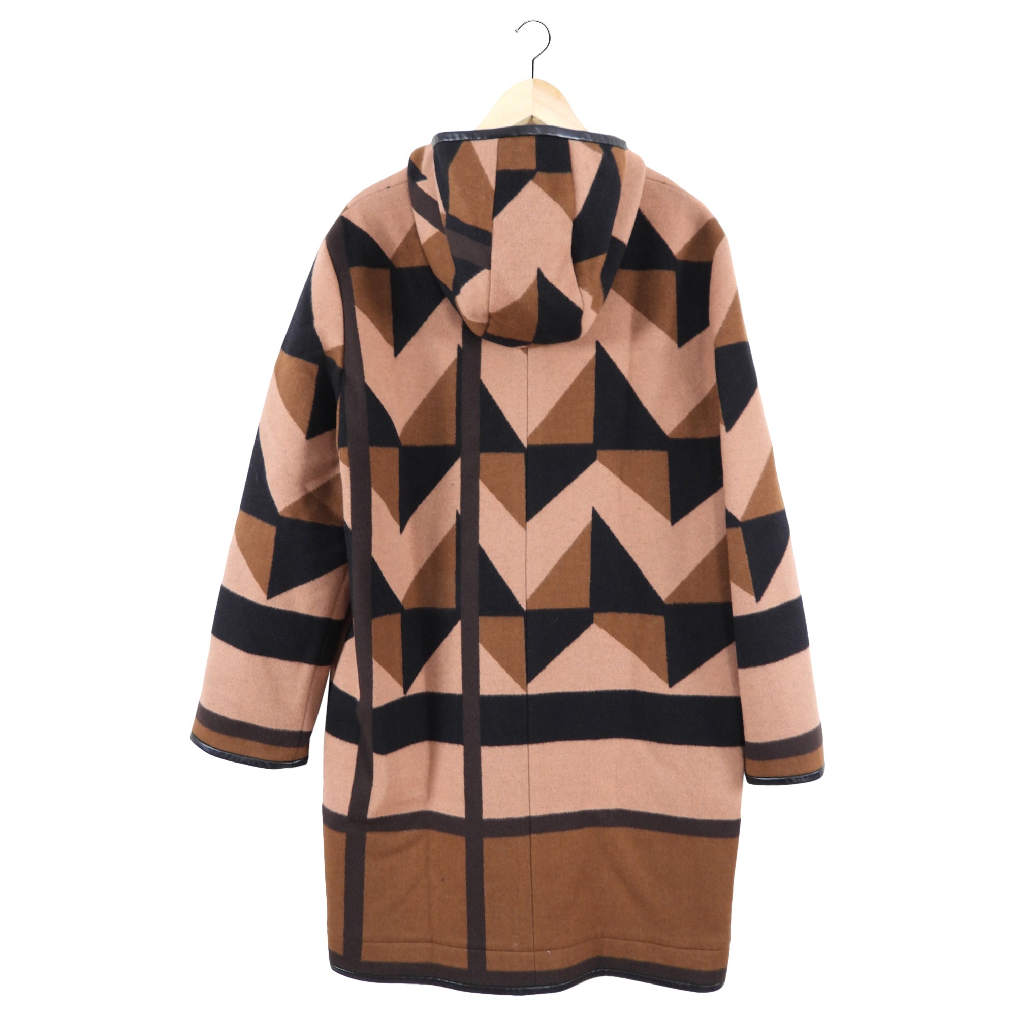 Louis Vuitton Brown and Black Geometric Logo Hooded Coat - FR40 / USA 8