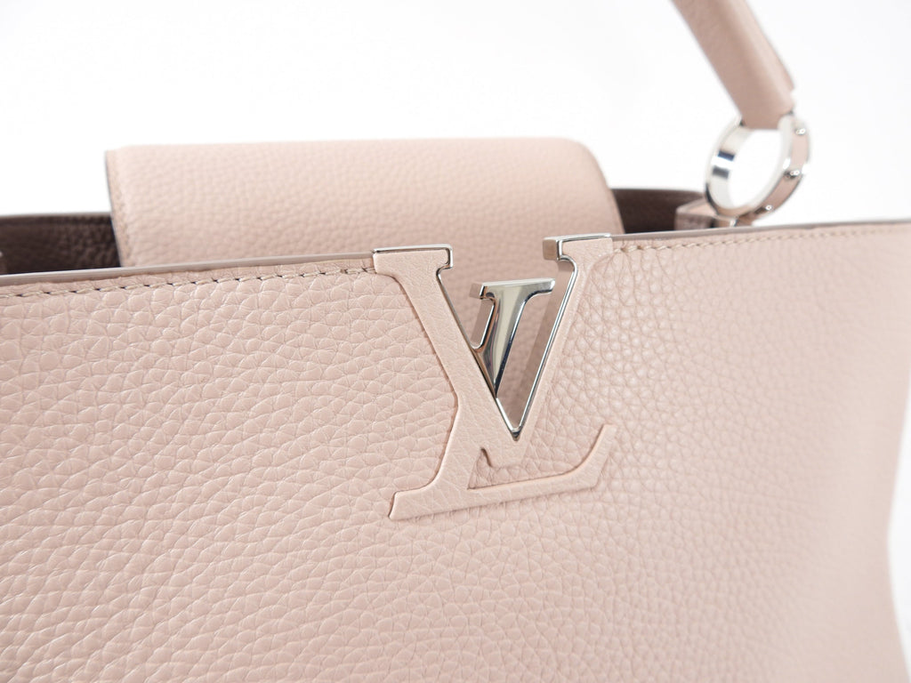 Louis Vuitton Light Beige Pink Taruillon Capucines MM Top Handle Bag