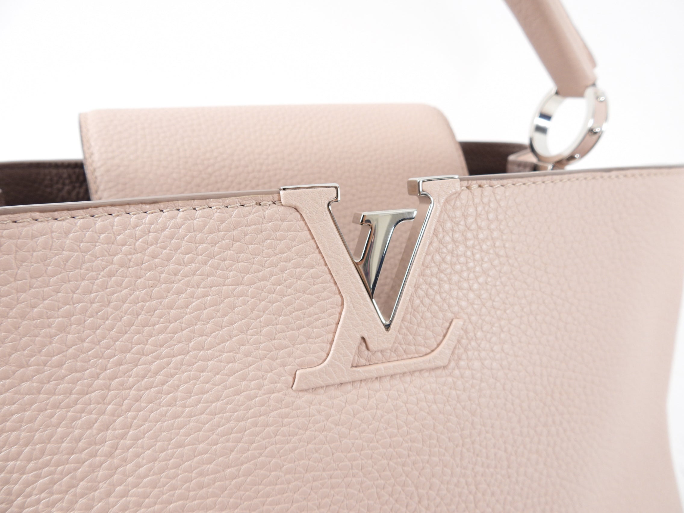 Louis Vuitton Light Beige Pink Taruillon Capucines MM Top Handle Bag