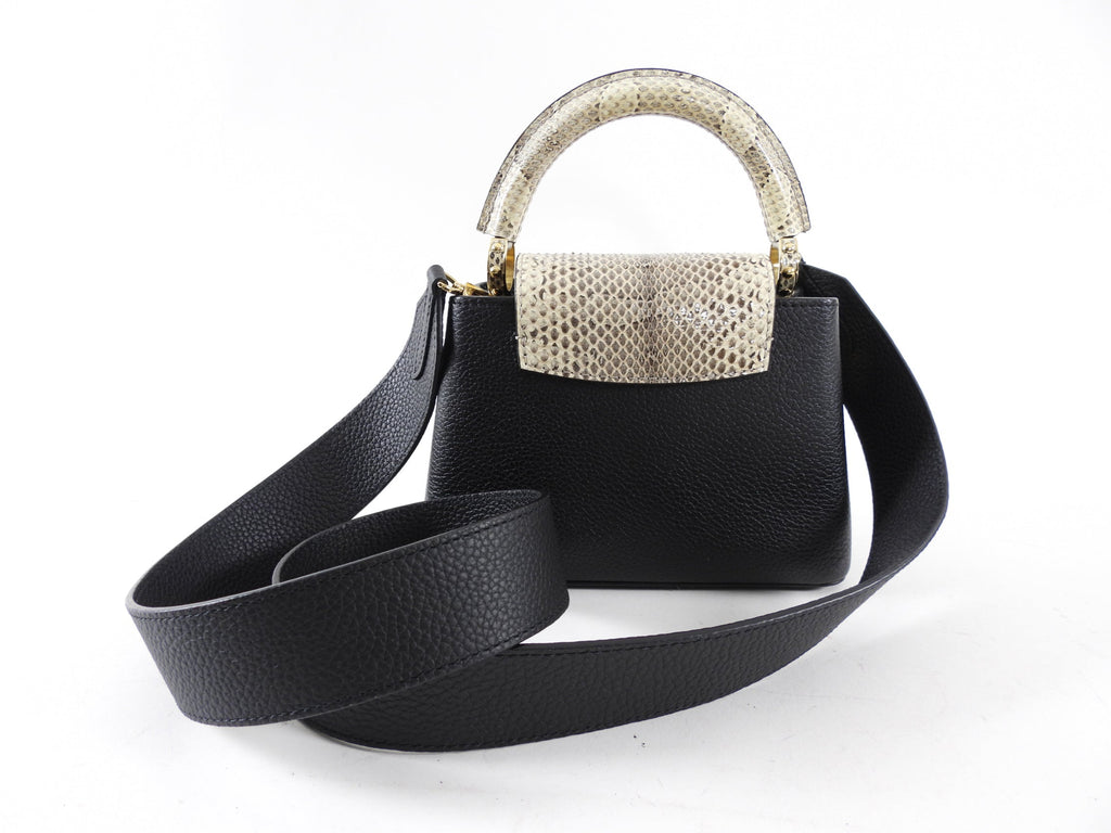 Louis Vuitton Capucines Mini Python and Black Leather Bag