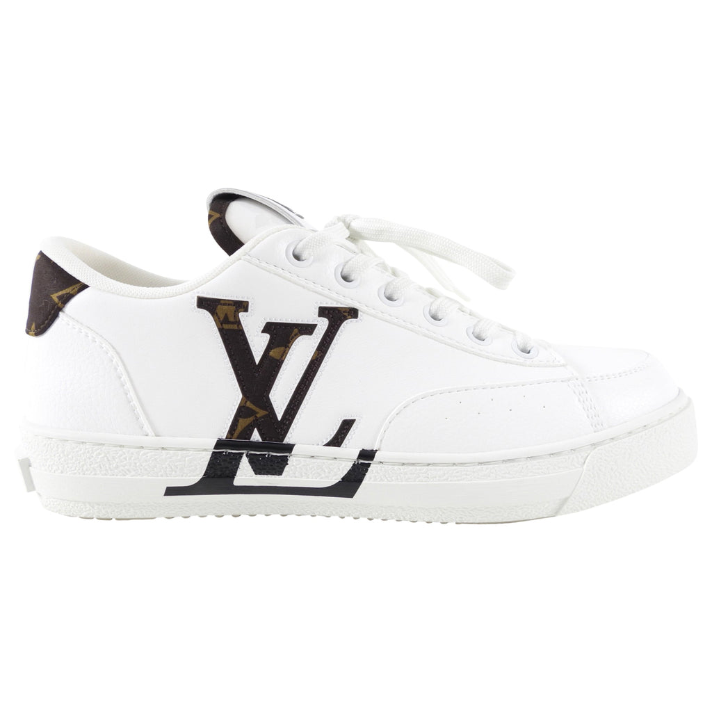 Louis Vuitton White Leather Low Top Monogram Charlie Sneaker - 36.5