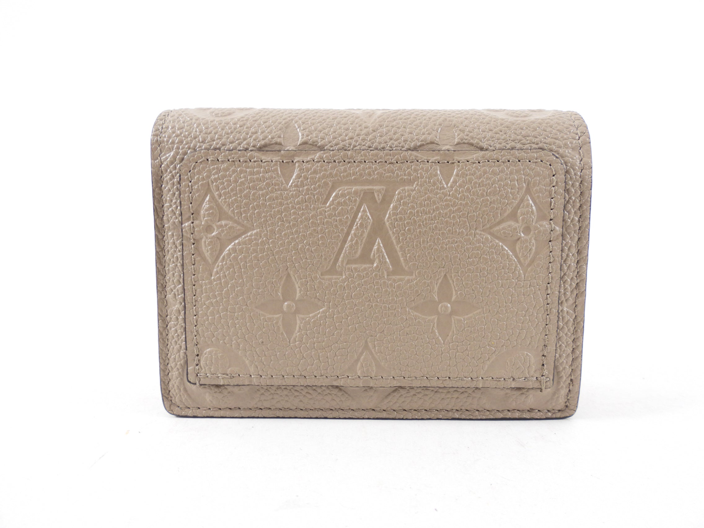 Louis Vuitton Taupe Empreinte Leather Compact Portefeuille Clea Wallet