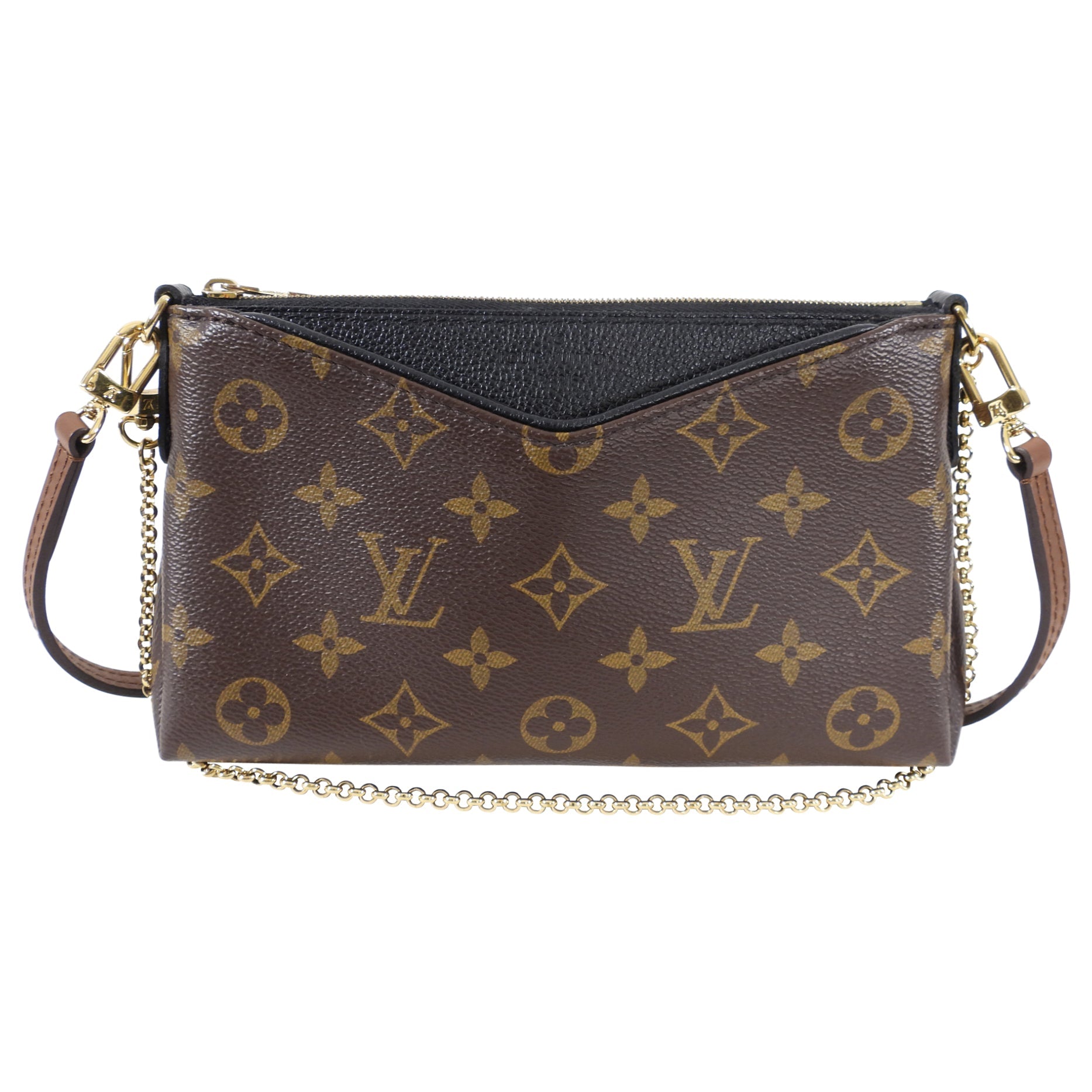 Louis Vuitton Monogram Canvas Pallas Clutch Convertible Crossbody Bag