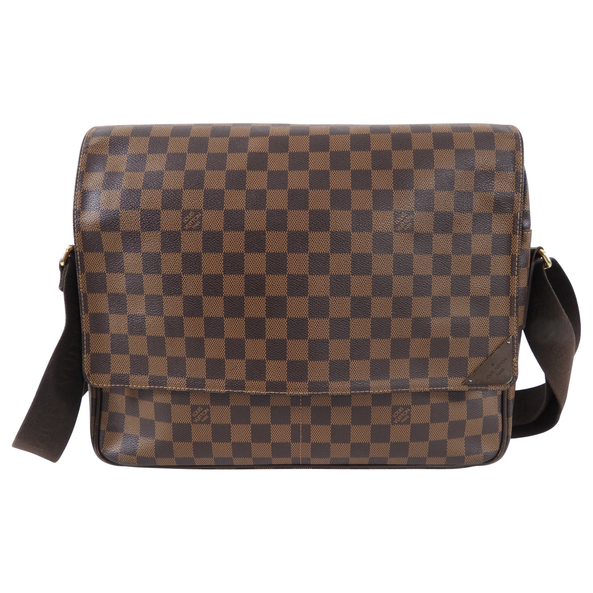 Louis Vuitton Damier Ebene Shelton MM Laptop Messenger Bag