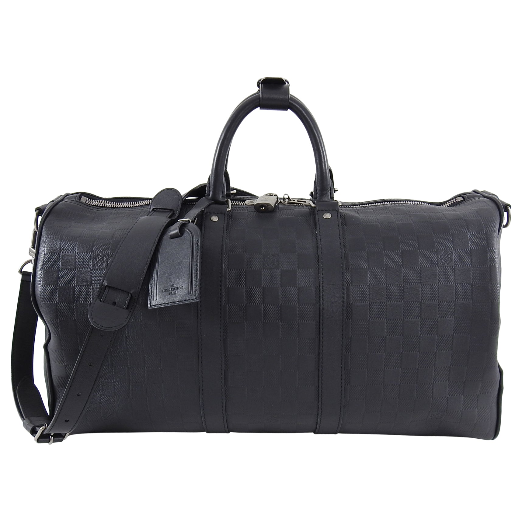 Louis Vuitton Damier Infini Black Keepall Bandouliere 45