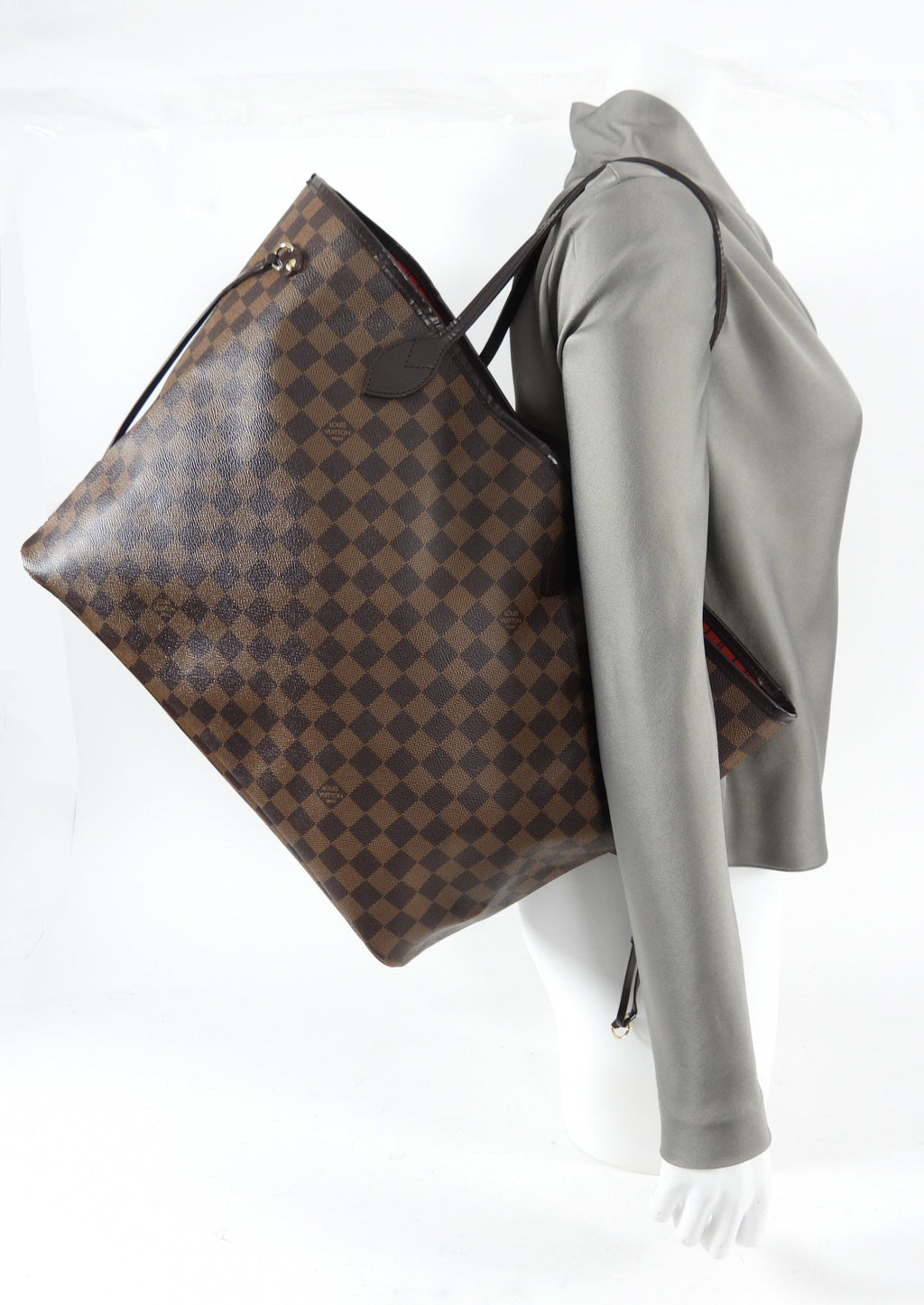 Louis Vuitton Damier Ebene Neverfull GM Tote Bag
