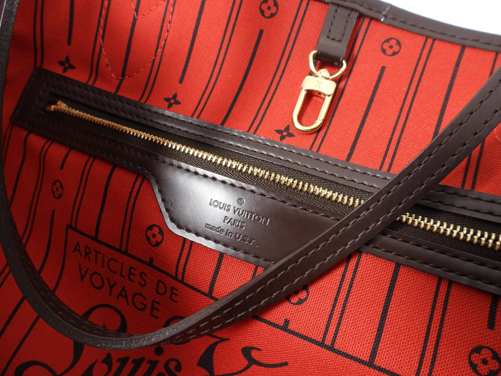 Louis Vuitton Damier Ebene Neverfull GM Tote Bag