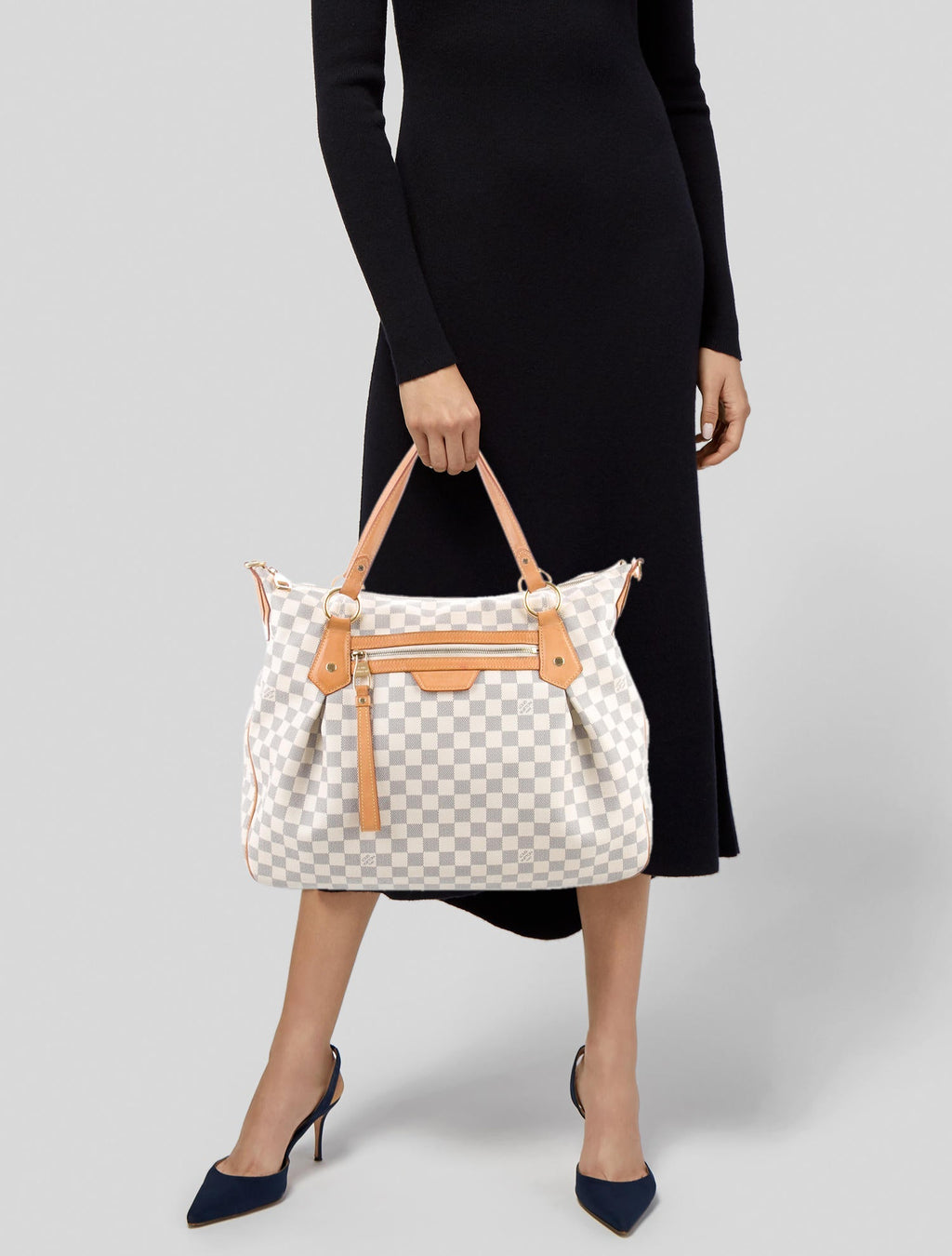 Louis Vuitton Damier Azur Evora MM 2-Way Shoulder Bag