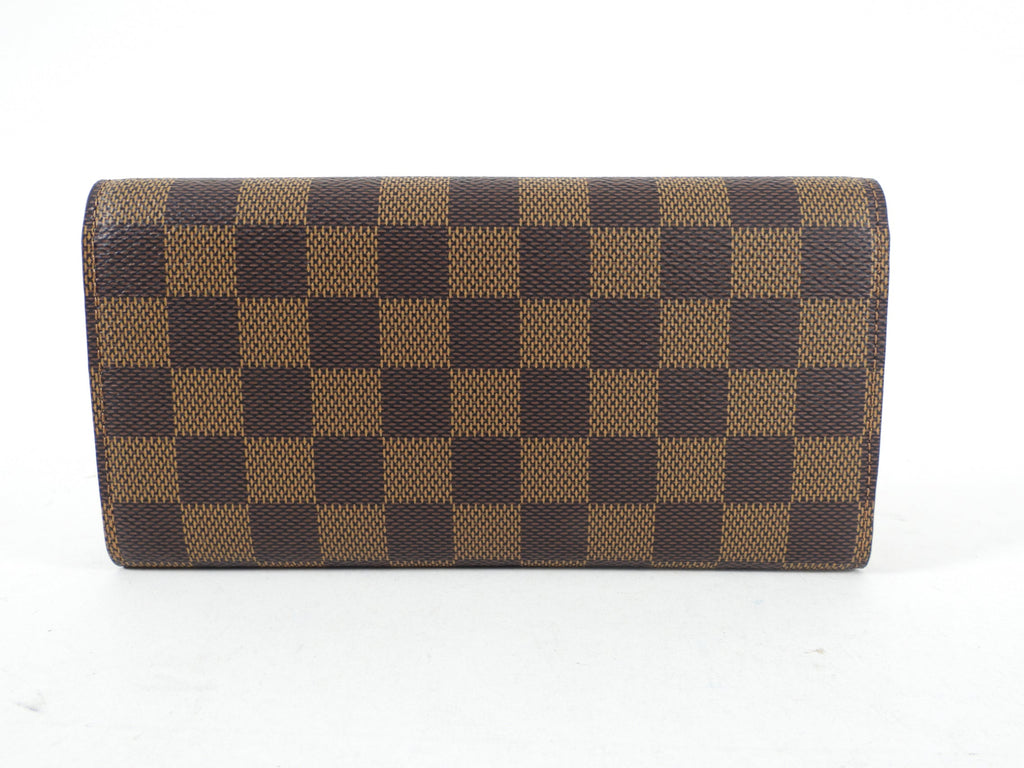 Louis Vuitton Damier Ebene Emilie Red Snap Wallet