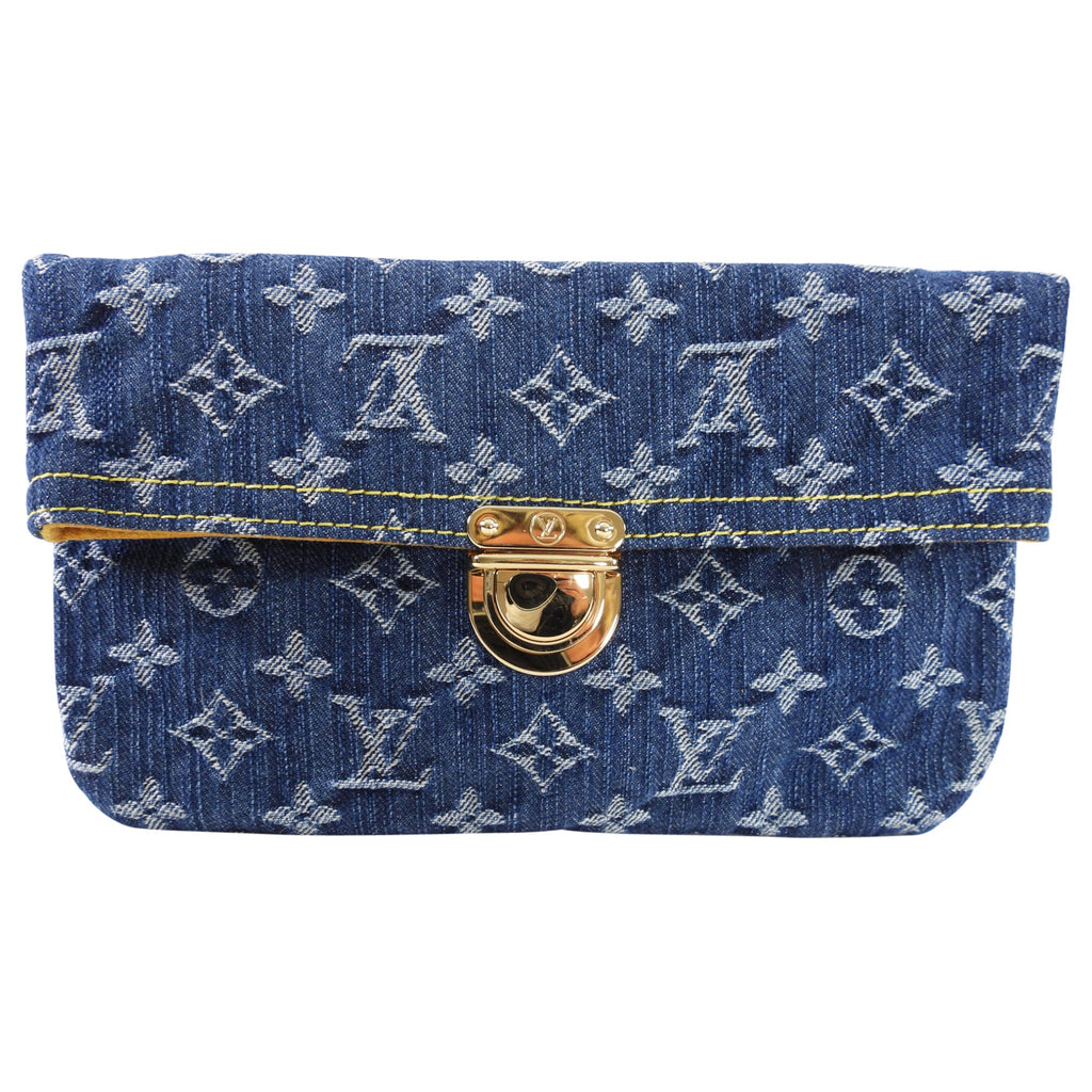 Louis Vuitton Vintage Monogram Denim Pochette Clutch