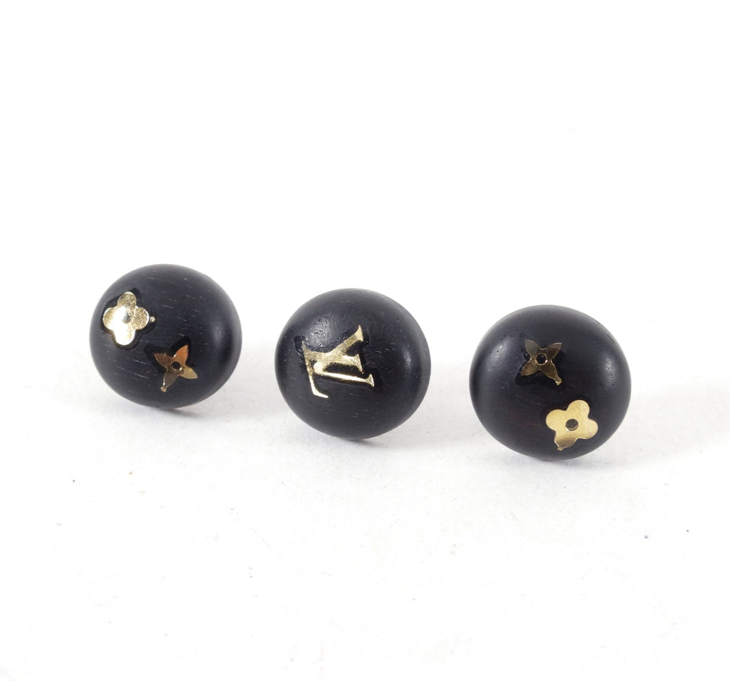 Louis Vuitton Trio of Logo Wood Stud Earrings