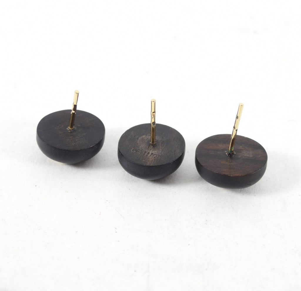 Louis Vuitton Trio of Logo Wood Stud Earrings