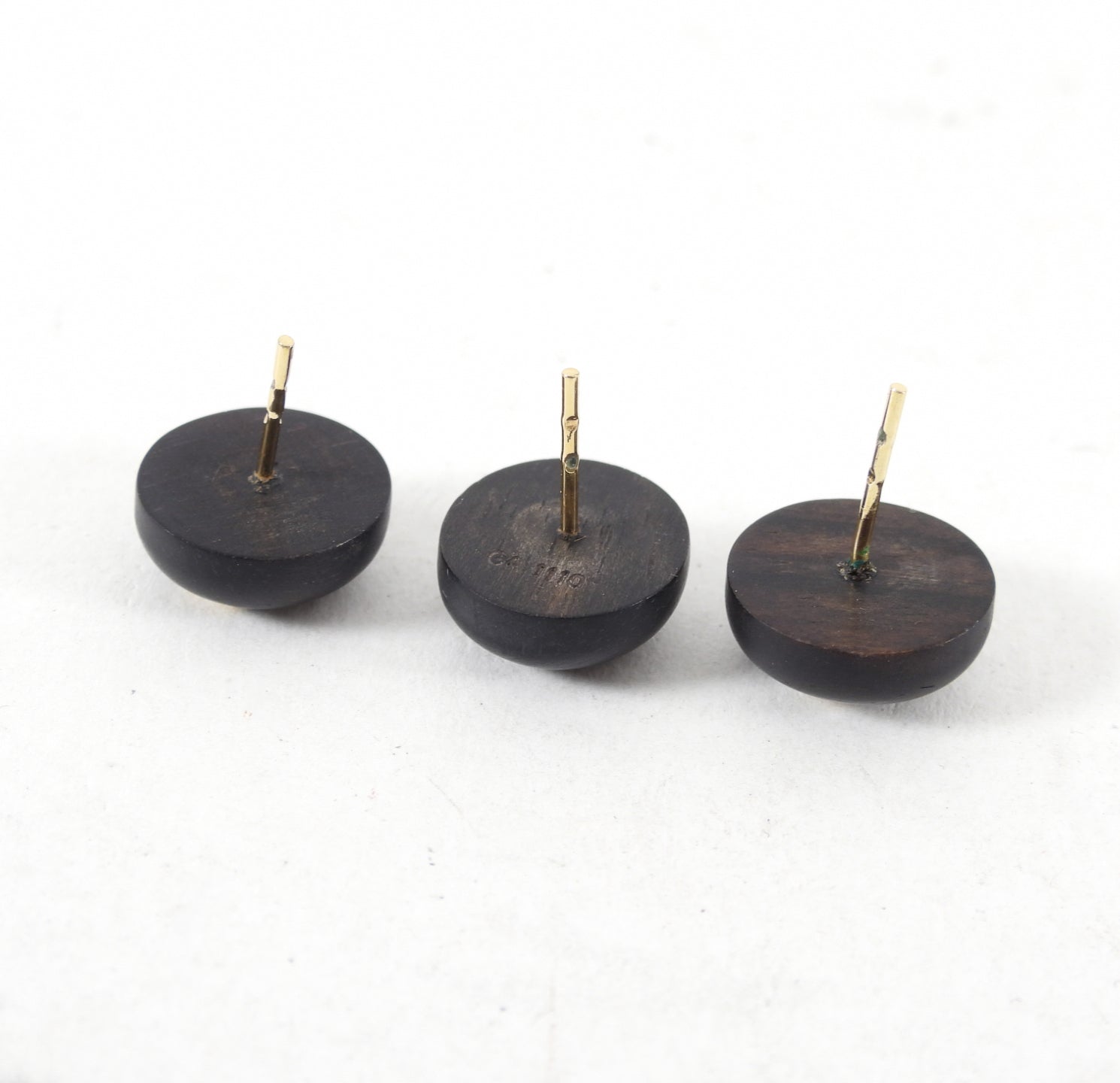 Louis Vuitton Trio of Logo Wood Stud Earrings
